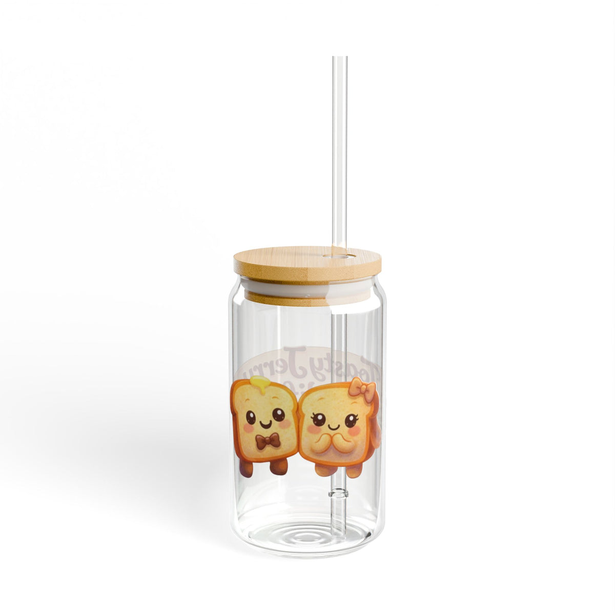 ToastyJerry & Wifey Story Book - 16oz Cute Breakfast Kawaii Drinking Jar with Straw
