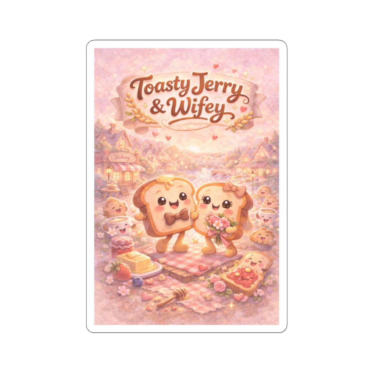 Toasty Jerry & Wifey Story Book Cover Kiss-Cut Sticker