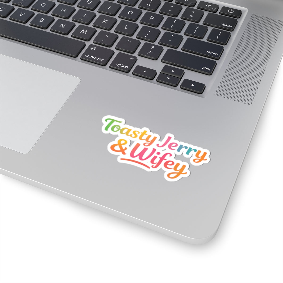 Kiss-Cut Sticker — "Toasty Jerry & Wifey" Green + Yellow + Pink + Teal + Orange