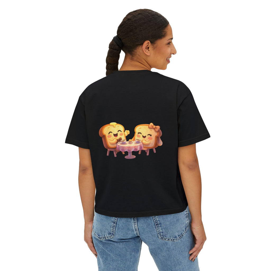 ToastJerry & Wifey Story Book — Women's Boxy Cropped T‑Shirt