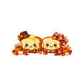 Kawaii Thanksgiving Toast Couples Sticker #2