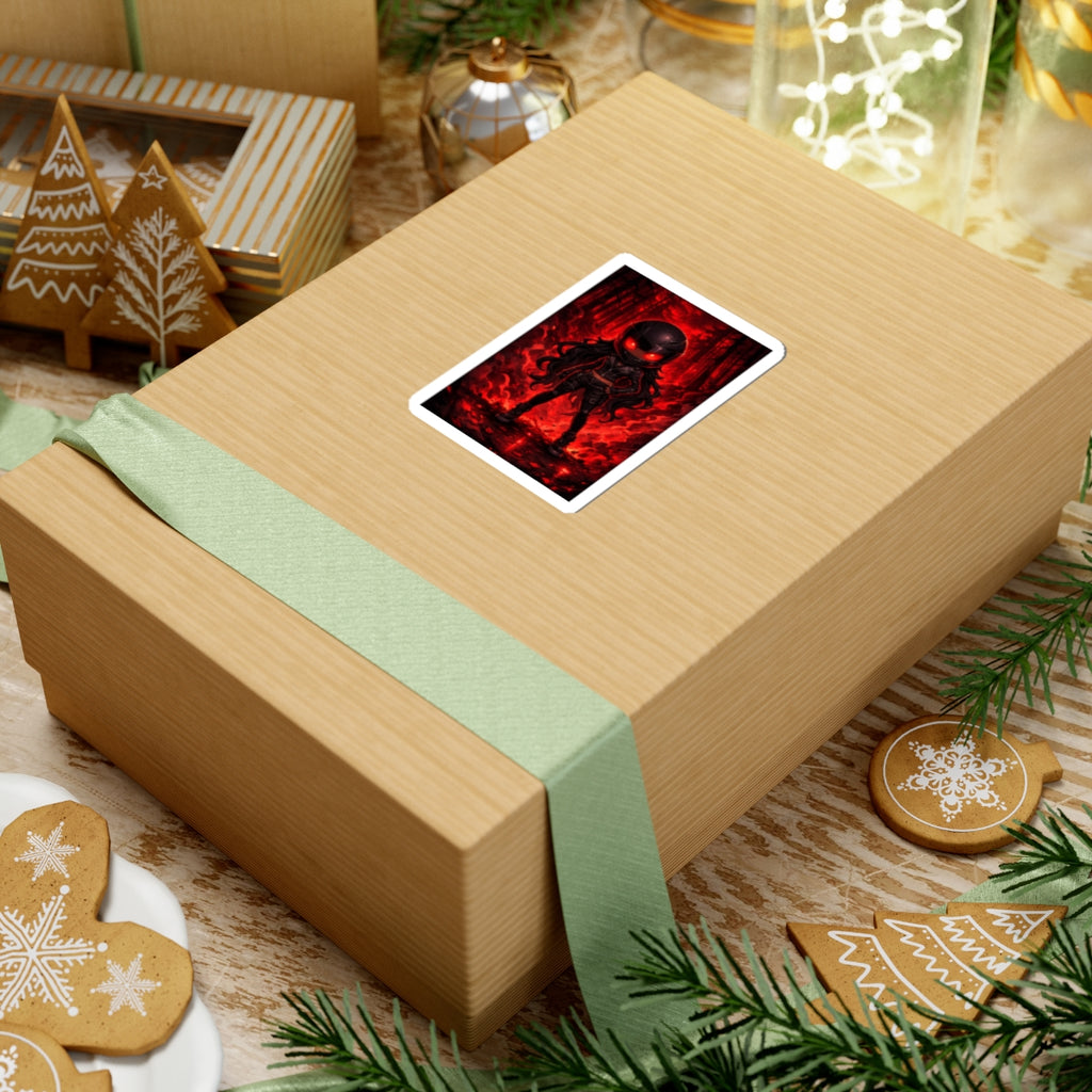 Kiss-Cut Sticker - Celi Dark Red Night Chibi