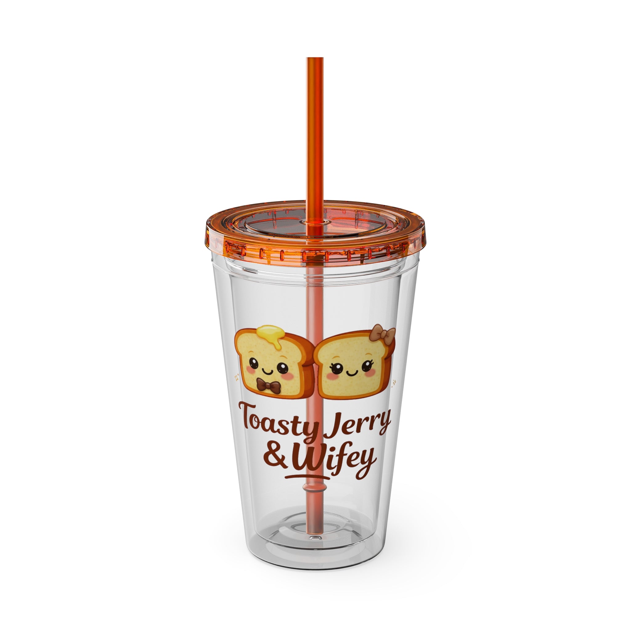 Toasty Jerry & Wifey 16oz Acrylic Tumbler Cup with Straw