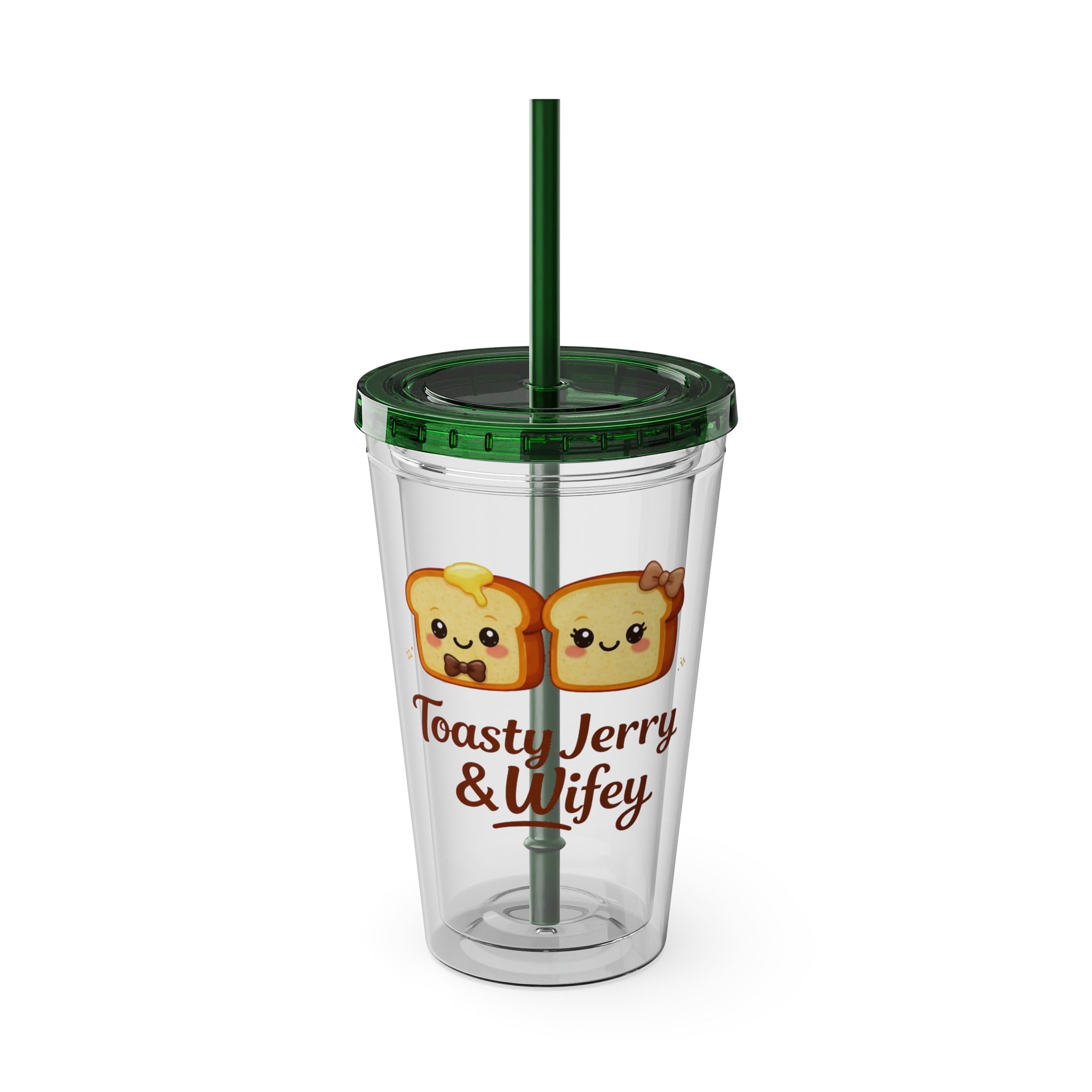Toasty Jerry & Wifey 16oz Acrylic Tumbler Cup with Straw