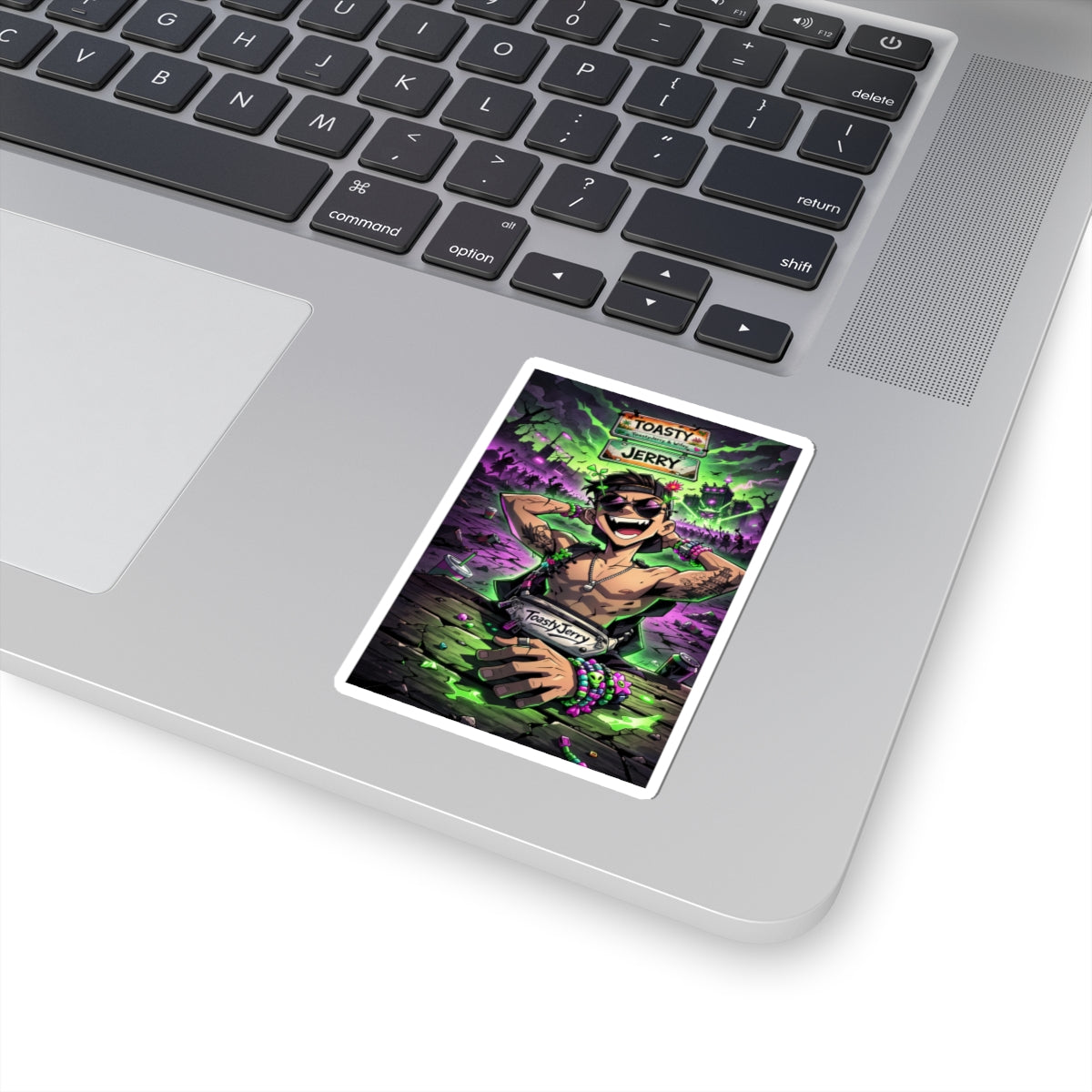 Kiss-Cut Sticker — "Toasty Jerry" Neon Rave
