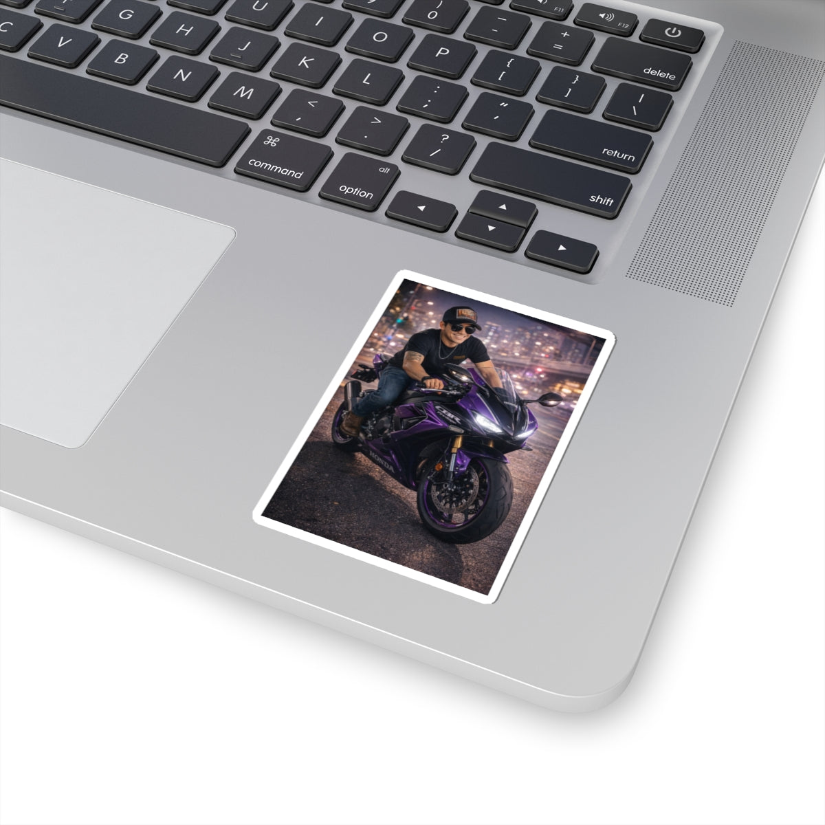 Kiss-Cut Sticker — ToastyJerry Biker Purple Sportbike