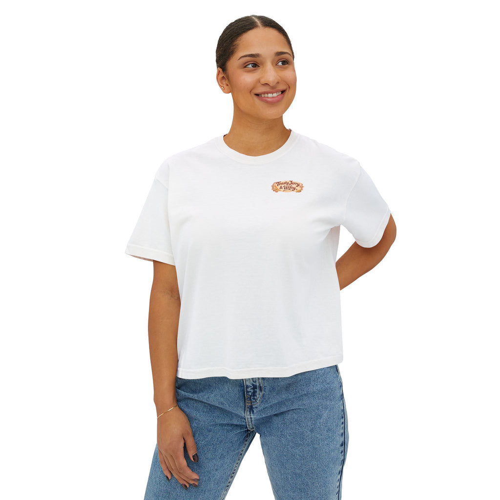 ToastJerry & Wifey Story Book — Women's Boxy Cropped T‑Shirt