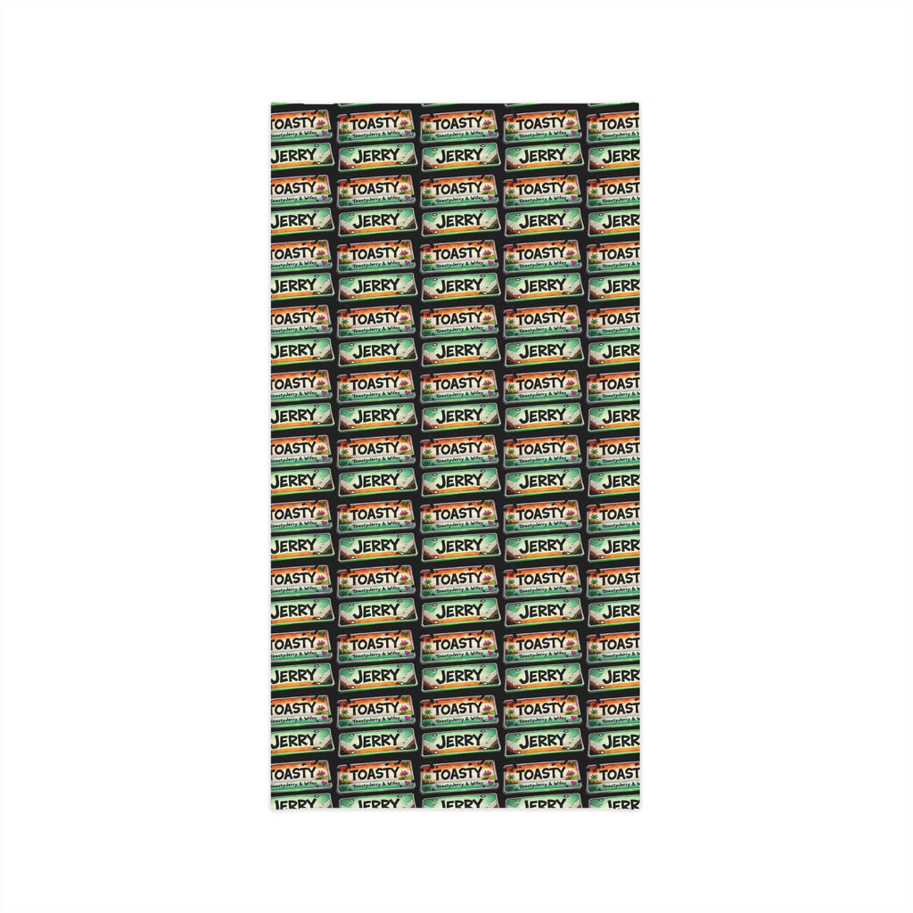 Lightweight Face Scarf Neck Gaiter — License Plate "Toasty Jerry" Neon Rave Pattern