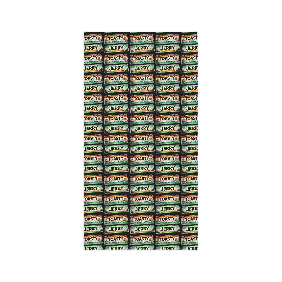 Lightweight Face Scarf Neck Gaiter — License Plate "Toasty Jerry" Neon Rave Pattern