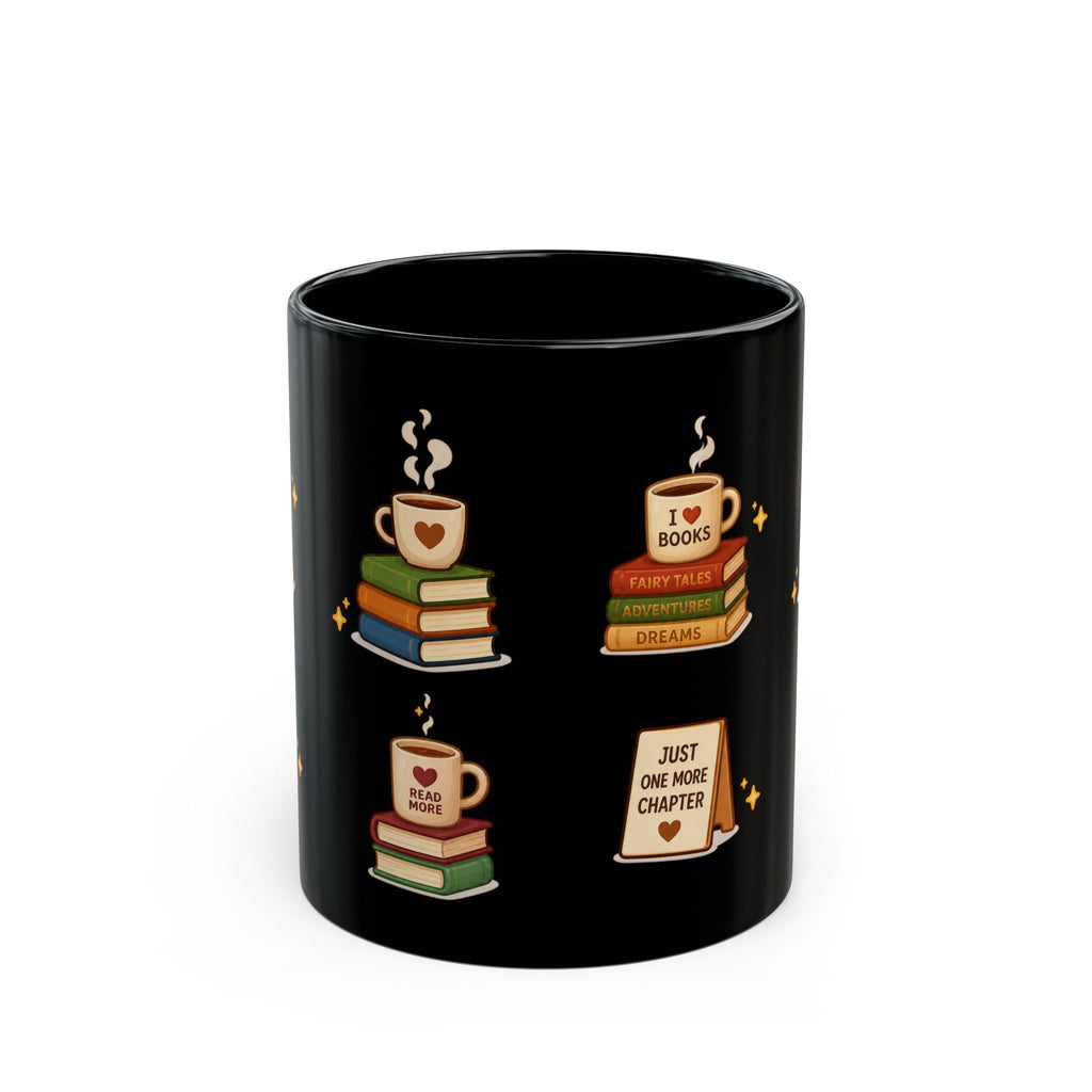 Book Lover Ceramic Black Mug (11oz & 15oz)