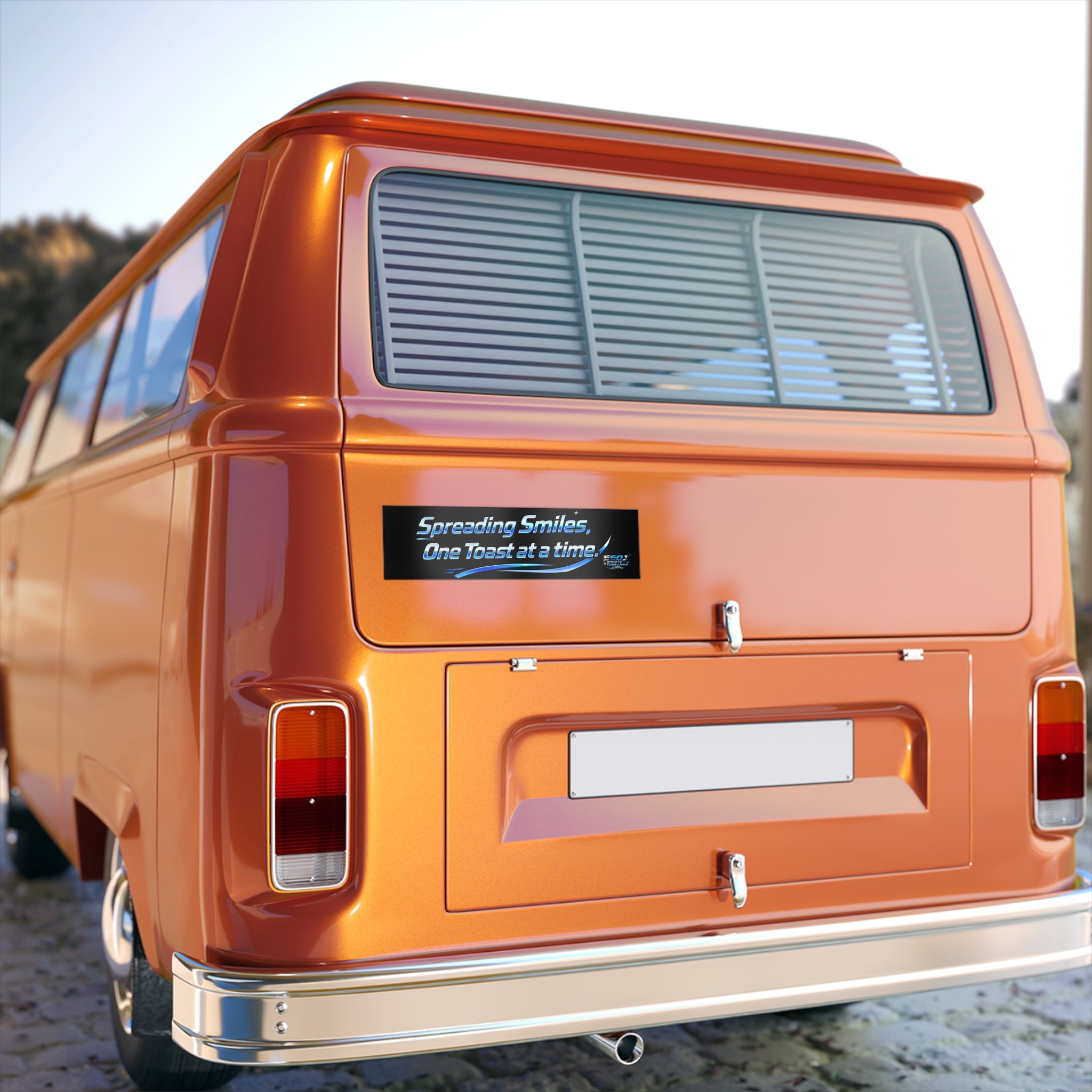 E60J x ToastyJerry & Wifey Collab - “Spreading Smiles, One Toast at a Time” Bumper Sticker