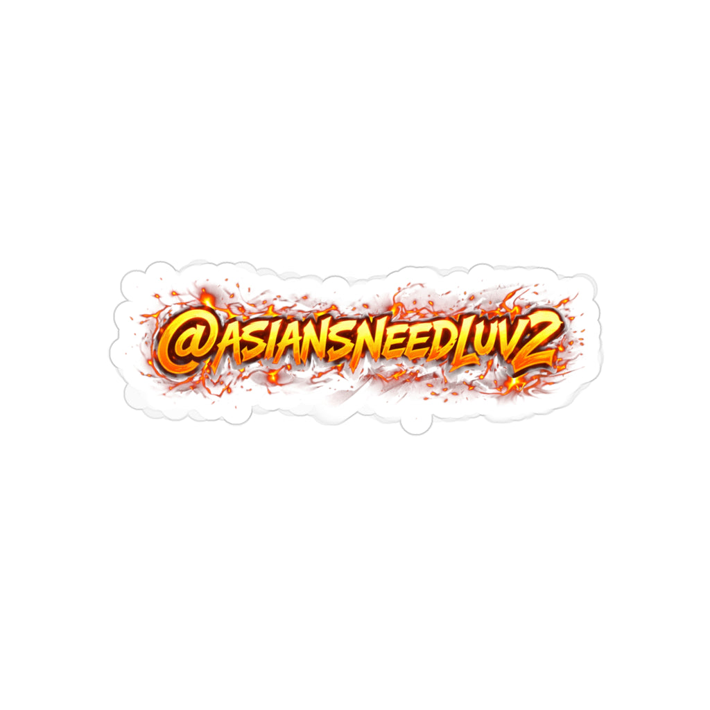 @ASIANSNEEDLUV2 Flame Logo Sticker — Transparent Die-Cut Outdoor Sticker