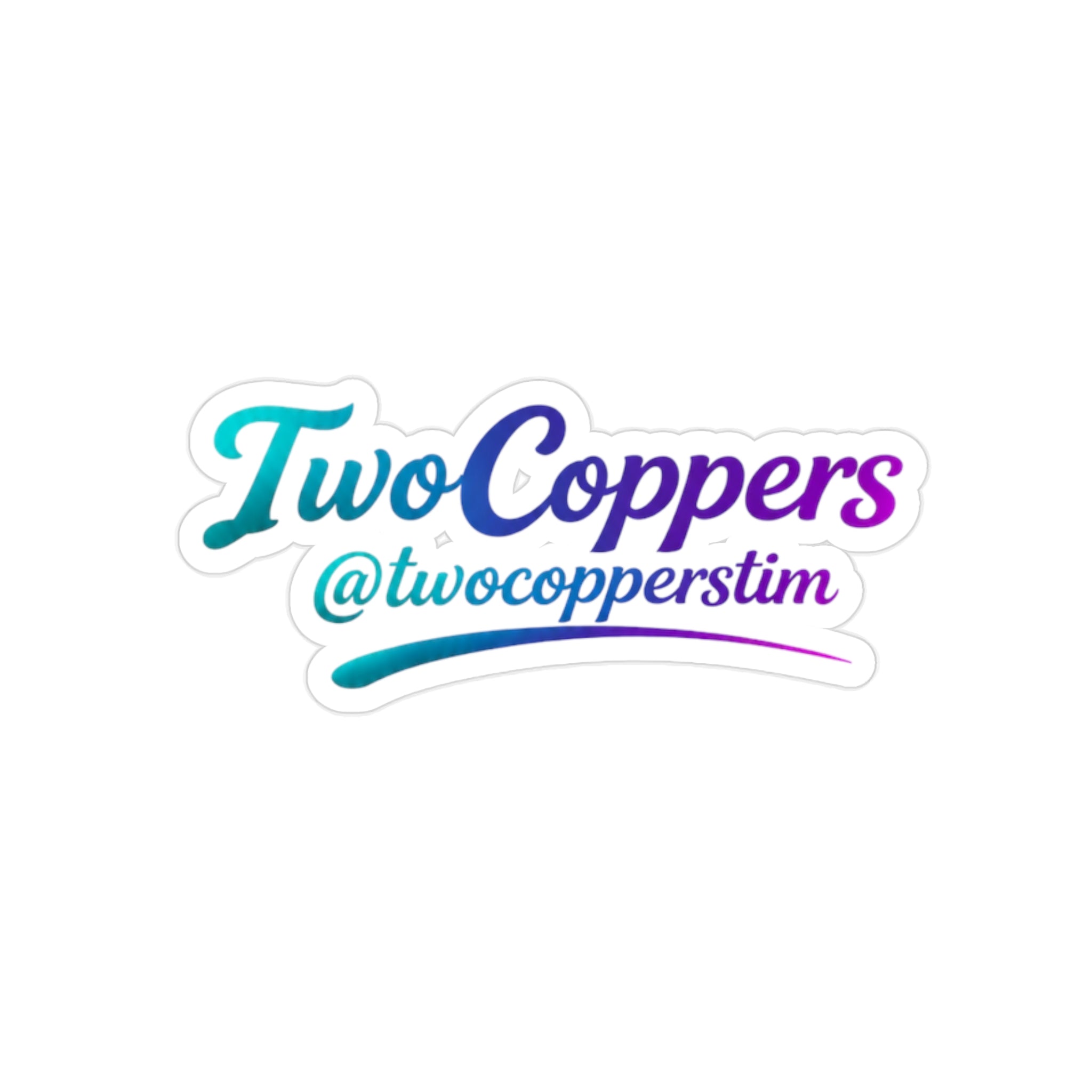 TwoCoppers @twocopperstim" Die-Cut Transparent Outdoor Sticker