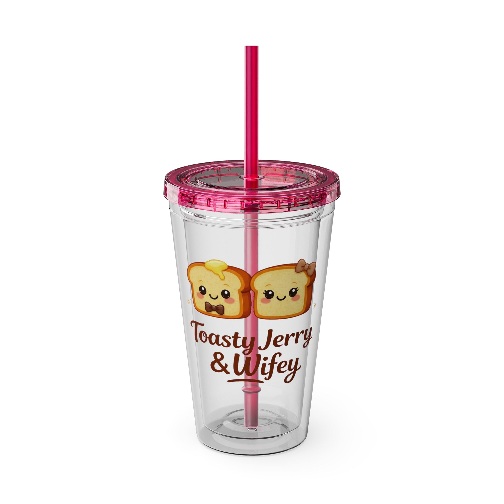 Toasty Jerry & Wifey 16oz Acrylic Tumbler Cup with Straw