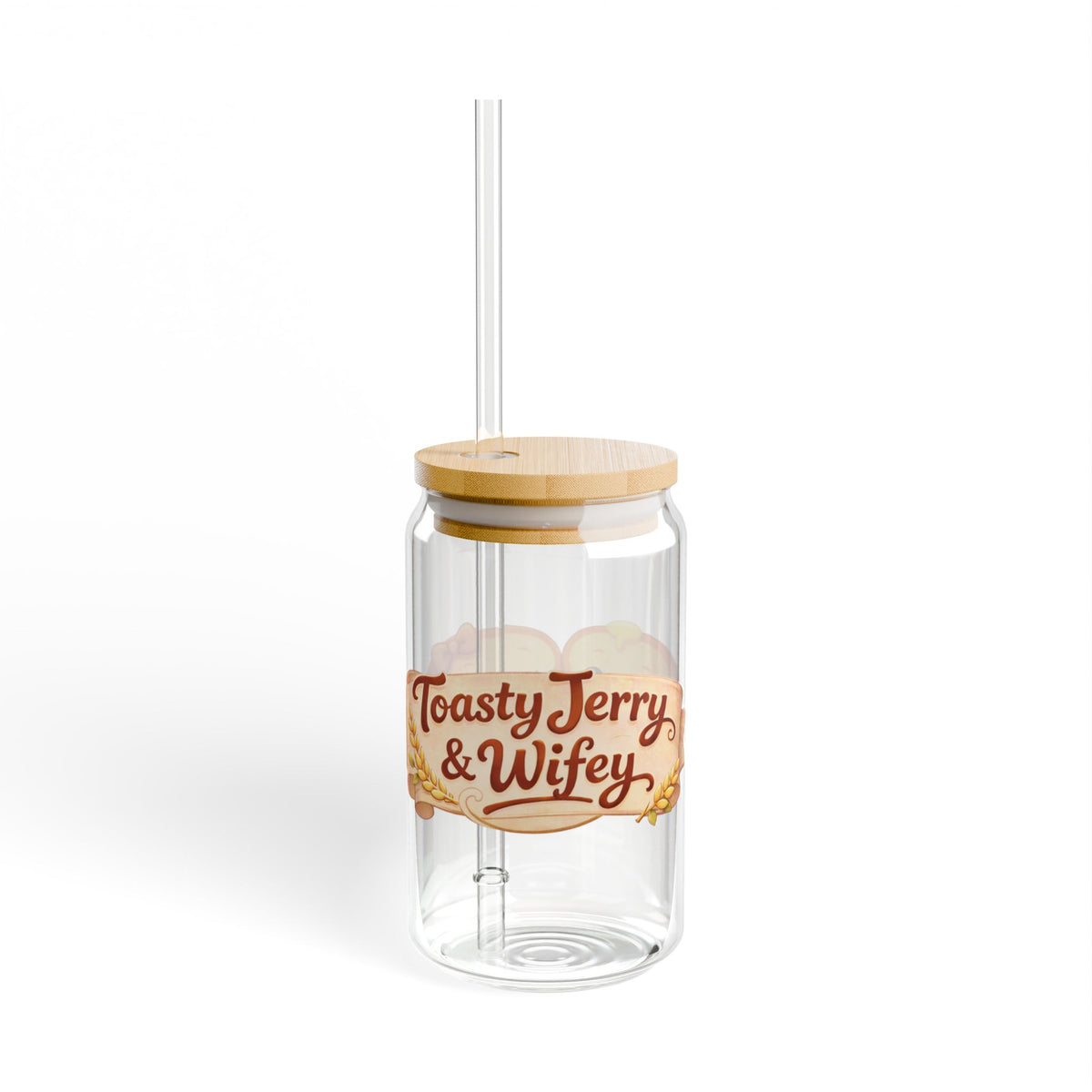ToastyJerry & Wifey Story Book - 16oz Cute Breakfast Kawaii Drinking Jar with Straw
