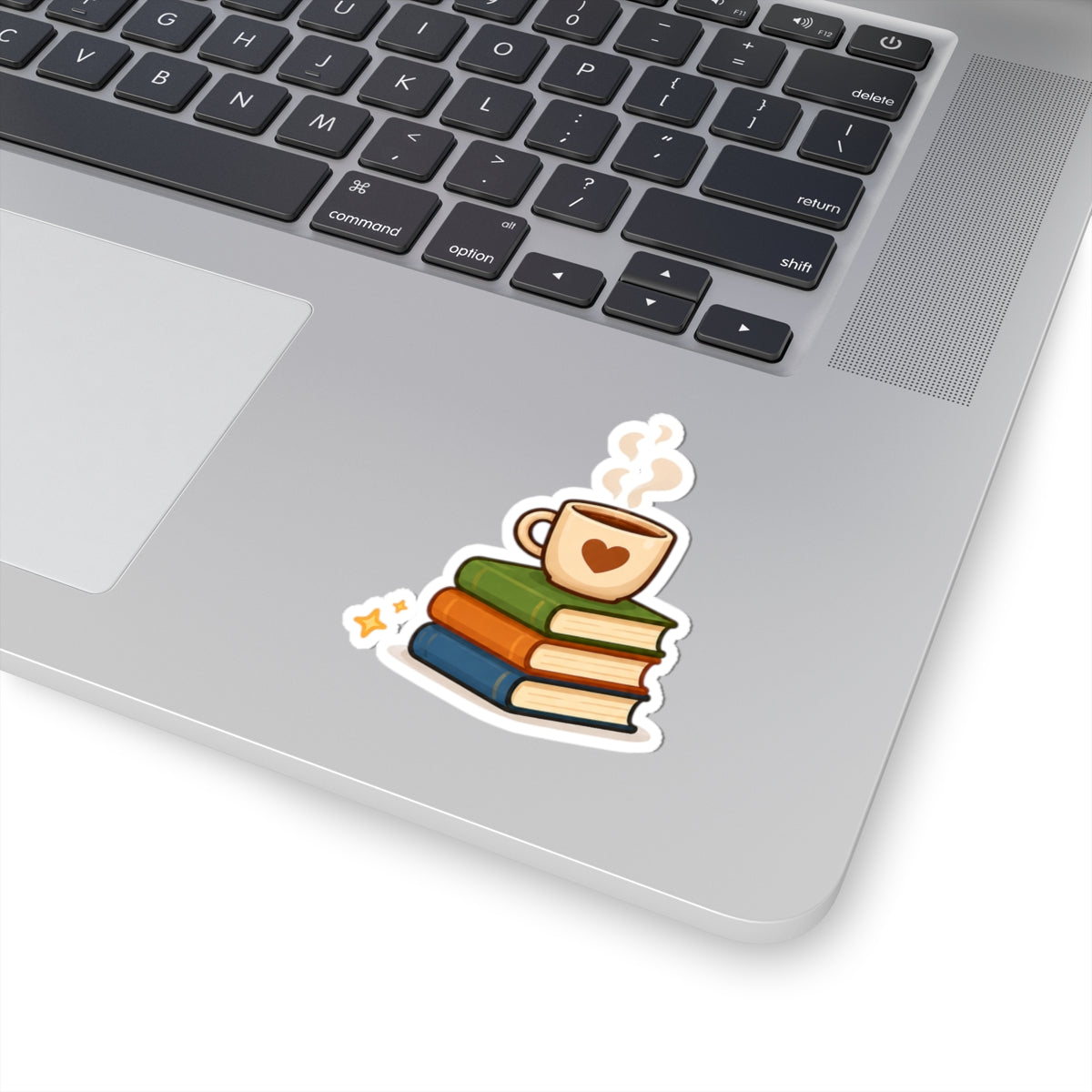 Cute Stack of Books with Heart Mug Sticker