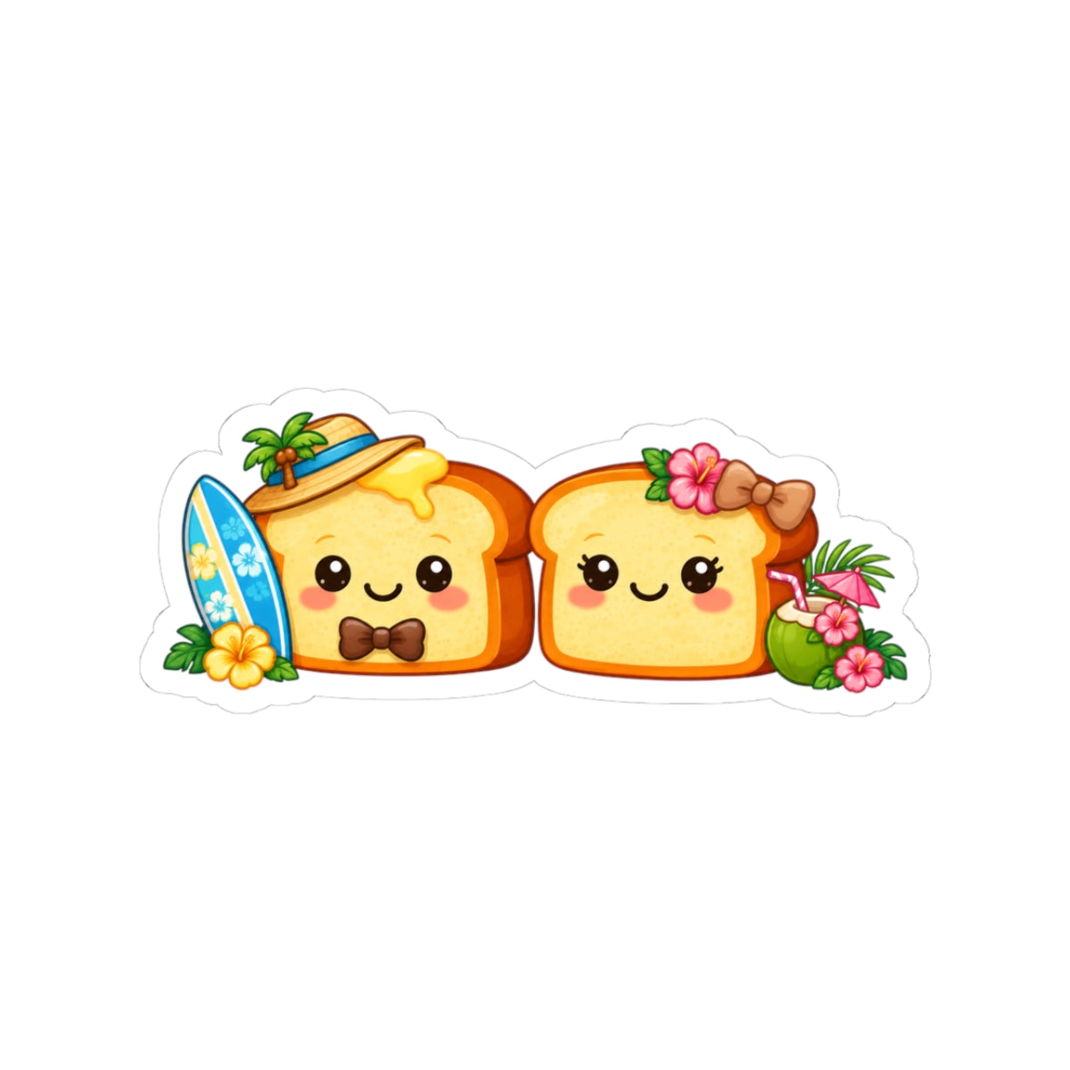 Cute Summer Toast Couple Sticker #1