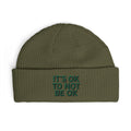 Cuff Beanie — "It’s OK To Not Be OK" Embroidered Patch Knit Hat