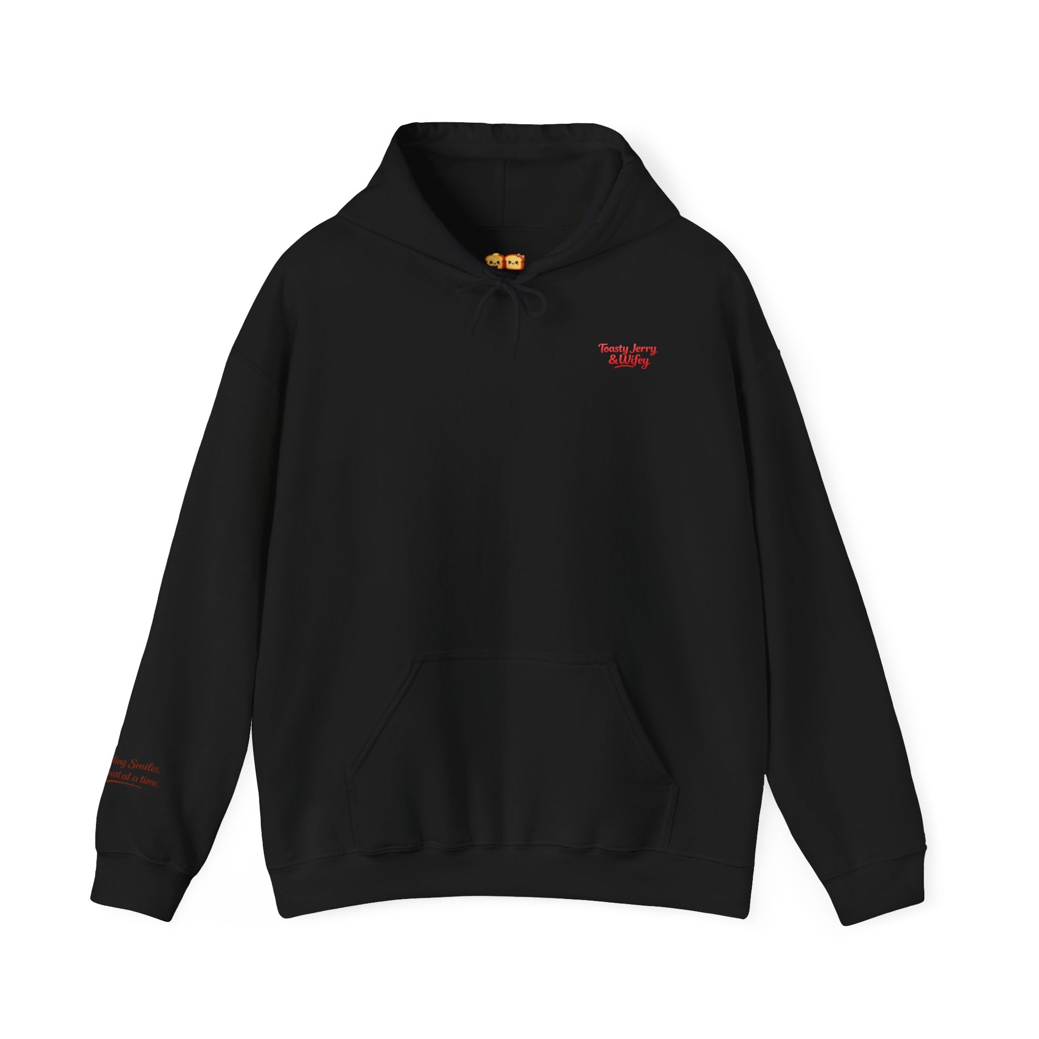 Hoodie — "Toasty Jerry & Wifey" Red + Pink Graphic Hoodie