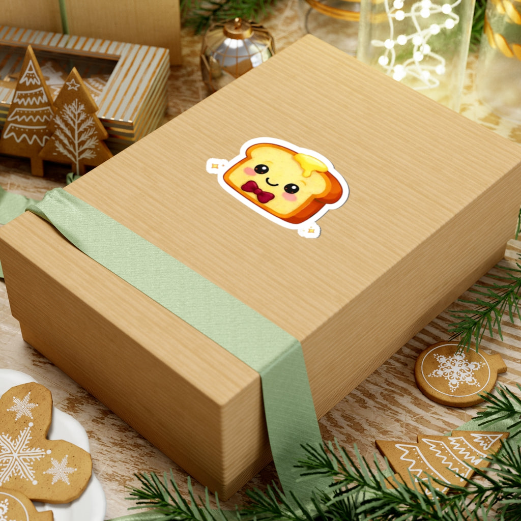 Kiss-Cut Sticker — Toasty Burgundy Bowtie