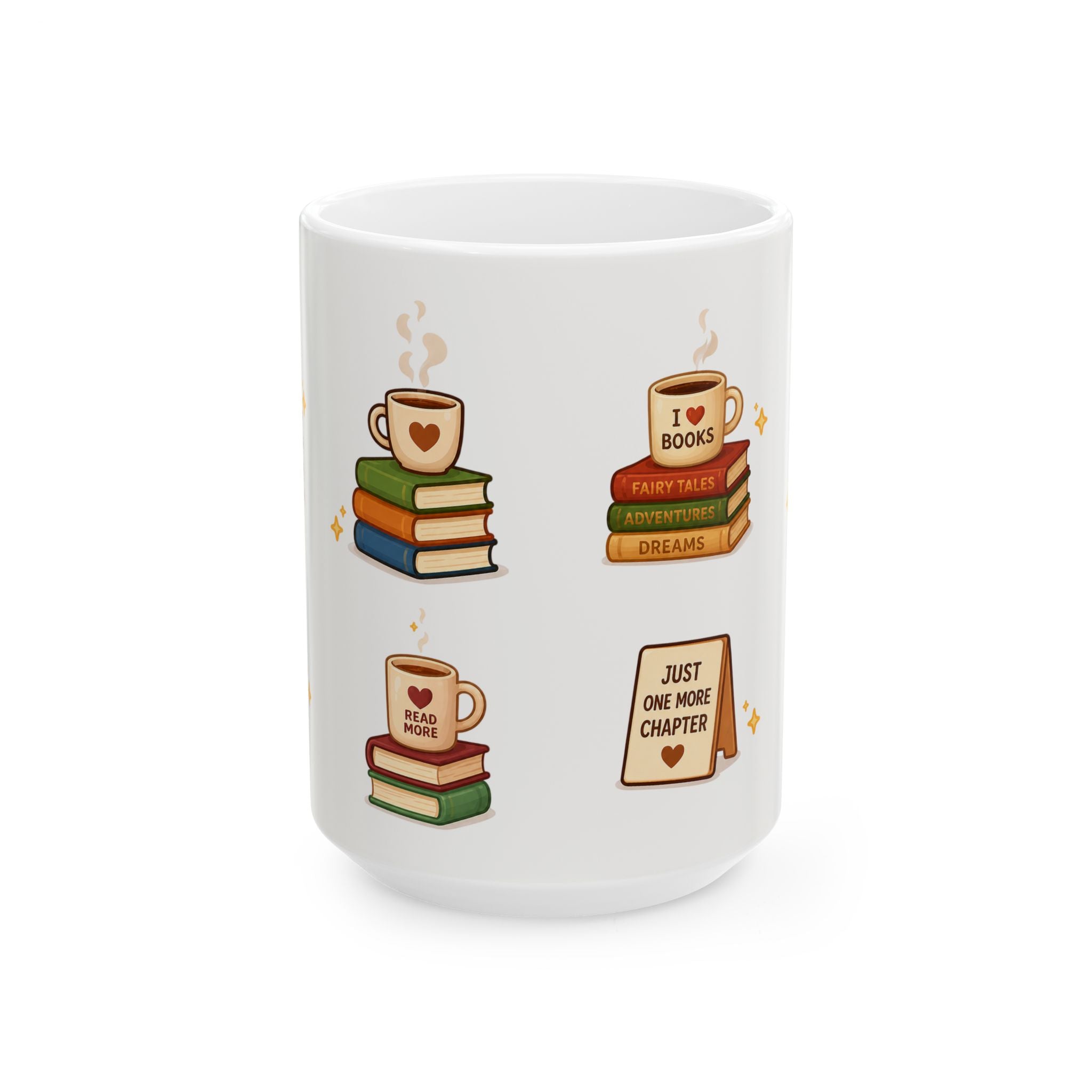 Book Lover Ceramic White Mug (11oz & 15oz)