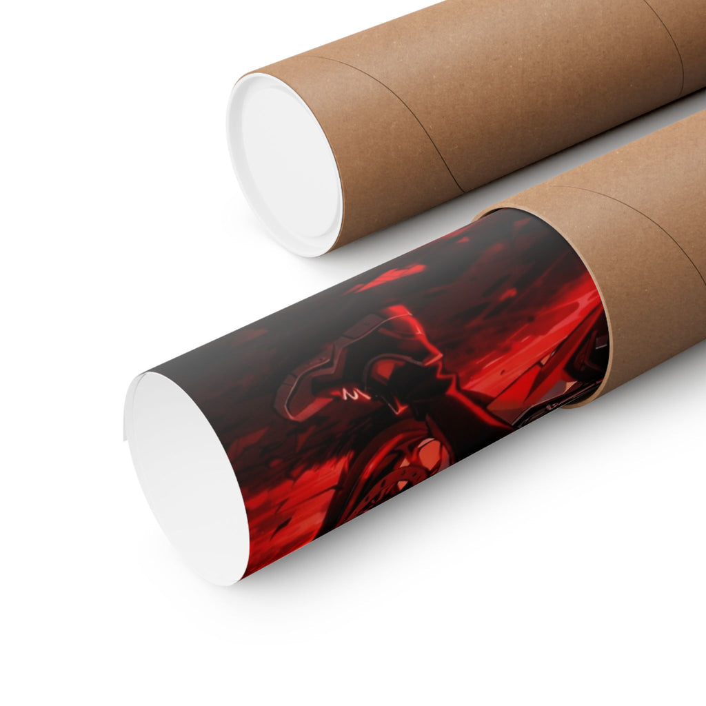 Matte Vertical Print Poster - Celi Dark Red Night