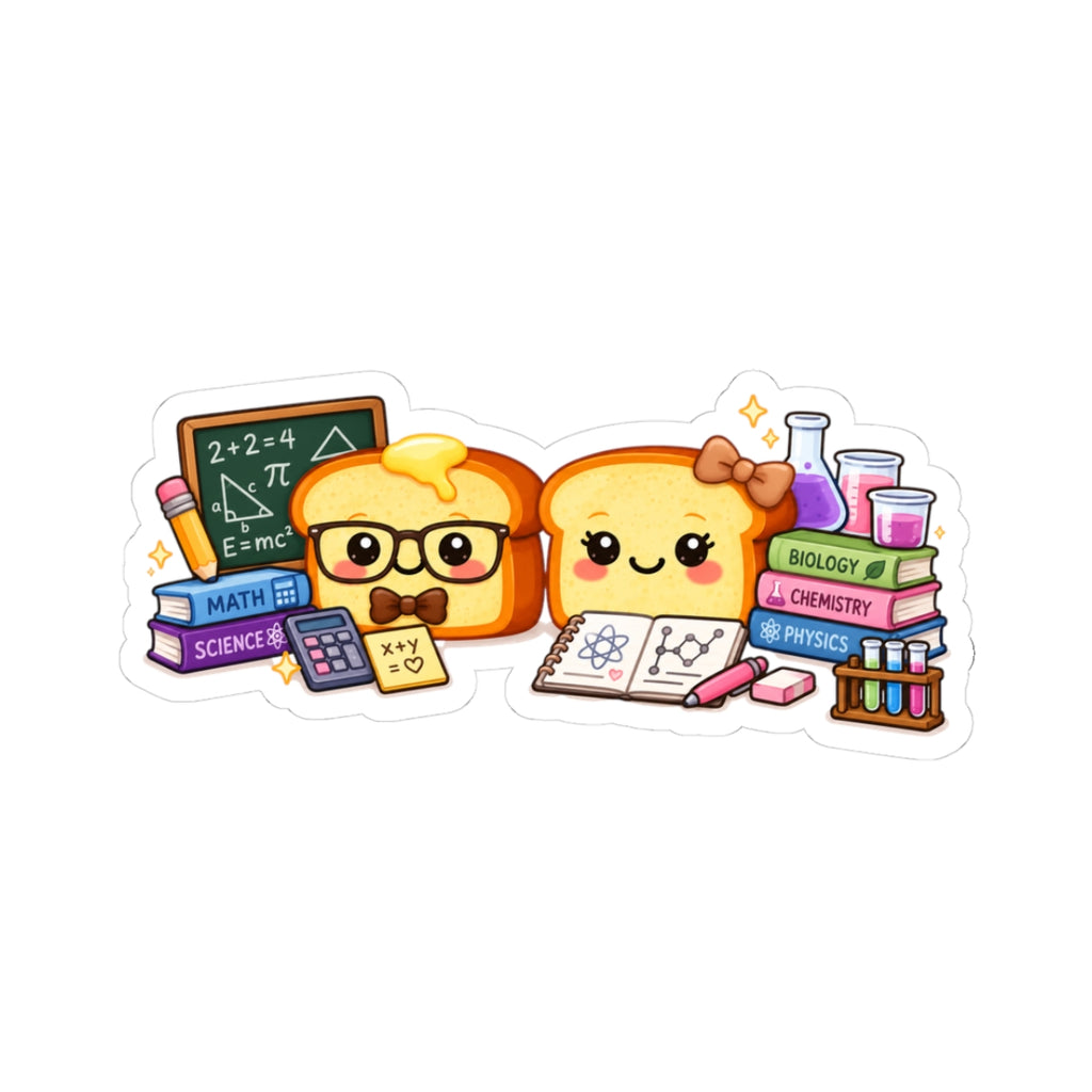Kawaii Science & Math Toast Kiss-Cut Sticker