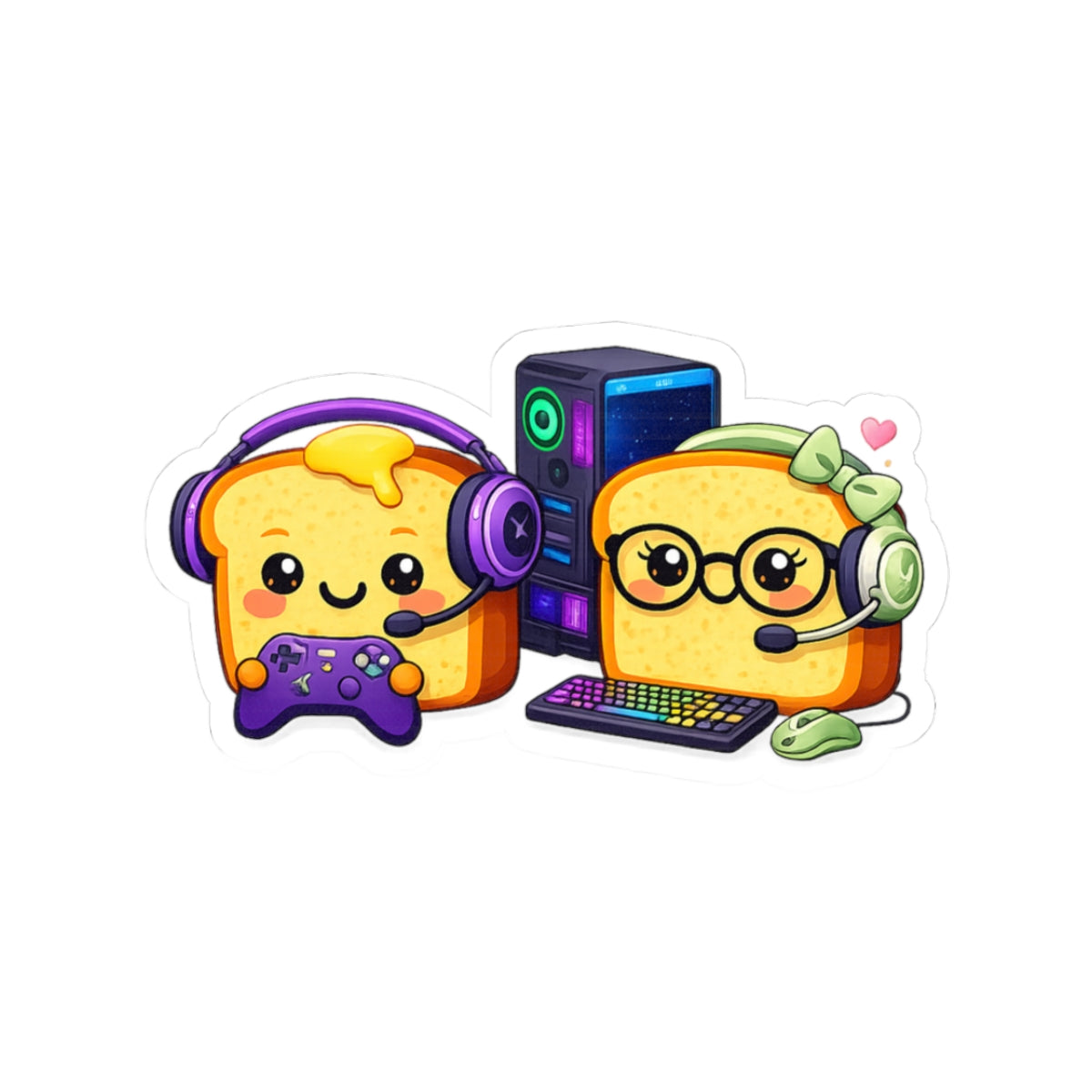 Kiss-Cut Sticker — Toasty Couple Gaming Vinyl Decal