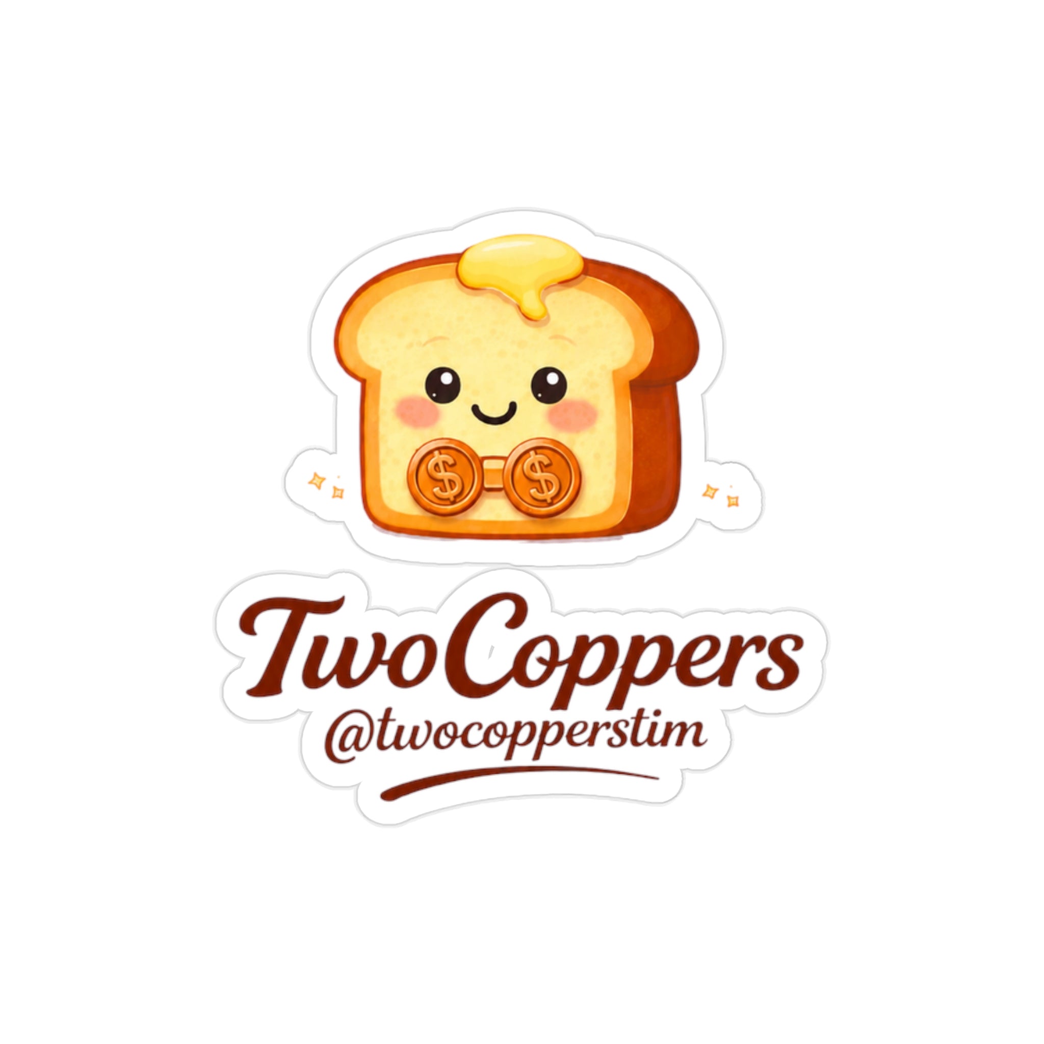 TwoCoppersTim "TwoCoppers @twocopperstim" Die-Cut Outdoor Waterproof Sticker