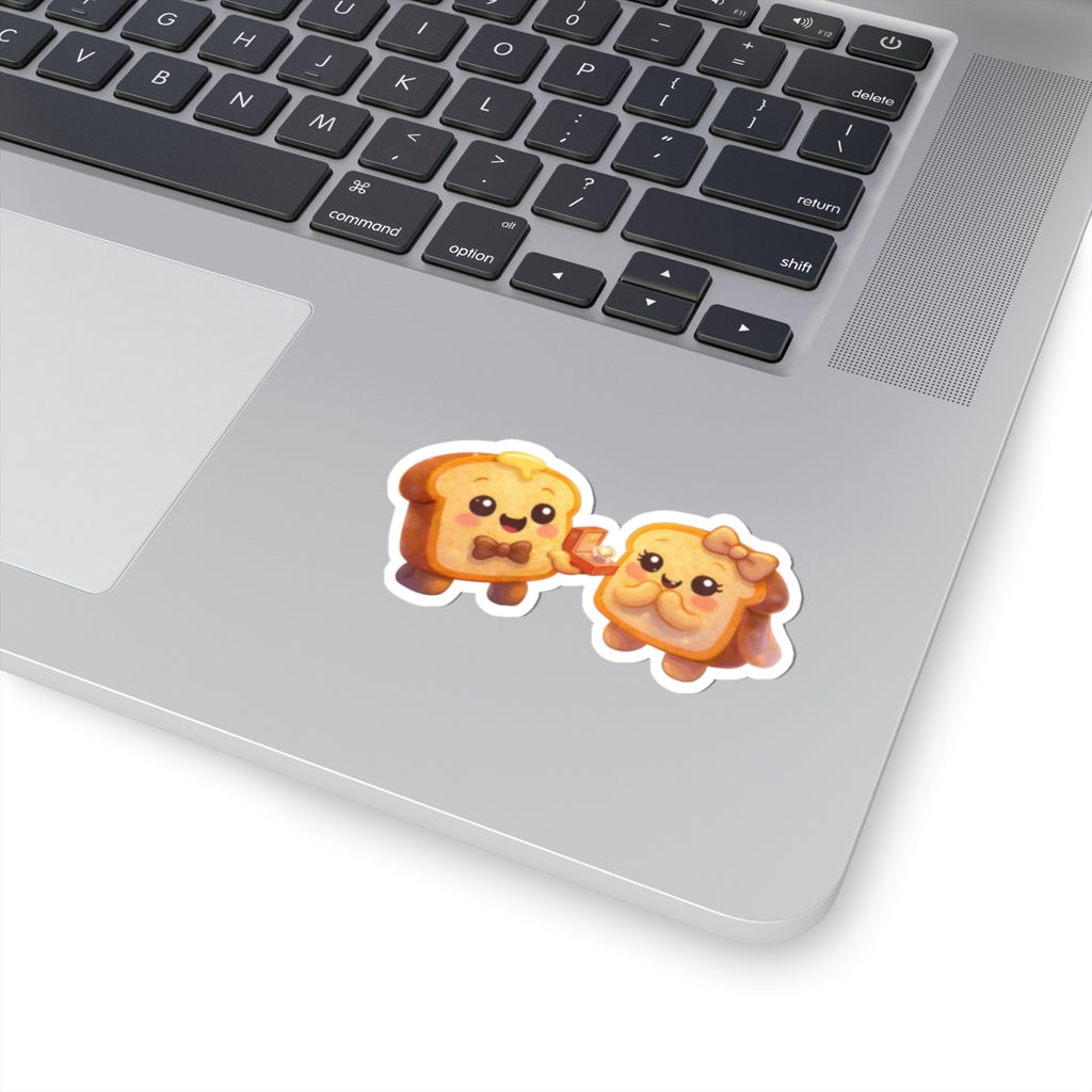 Cute Toast Proposal Kiss-Cut Sticker