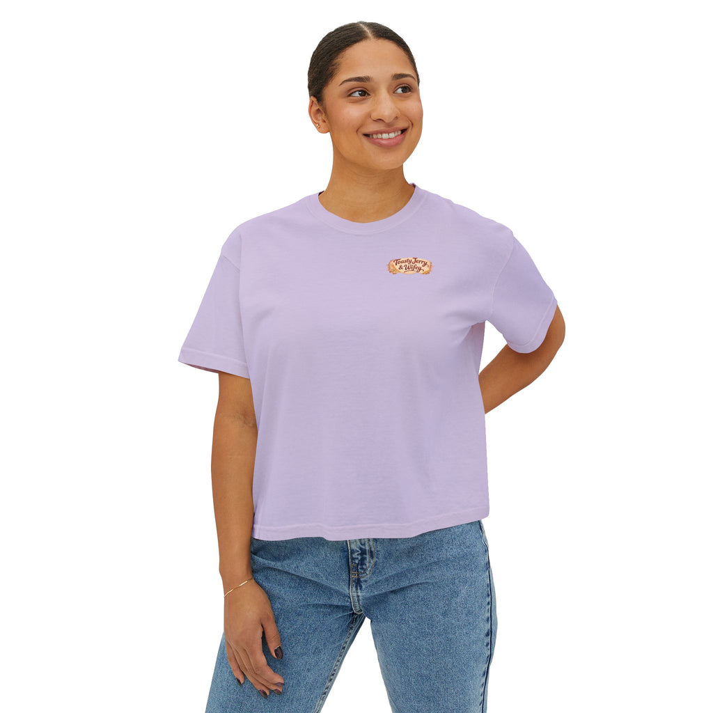 ToastJerry & Wifey Story Book — Women's Boxy Cropped T‑Shirt