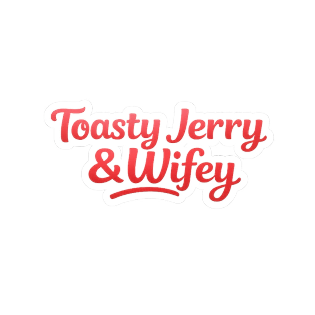 Kiss-Cut Sticker — "Toasty Jerry & Wifey" Pink + Red Vinyl Decal