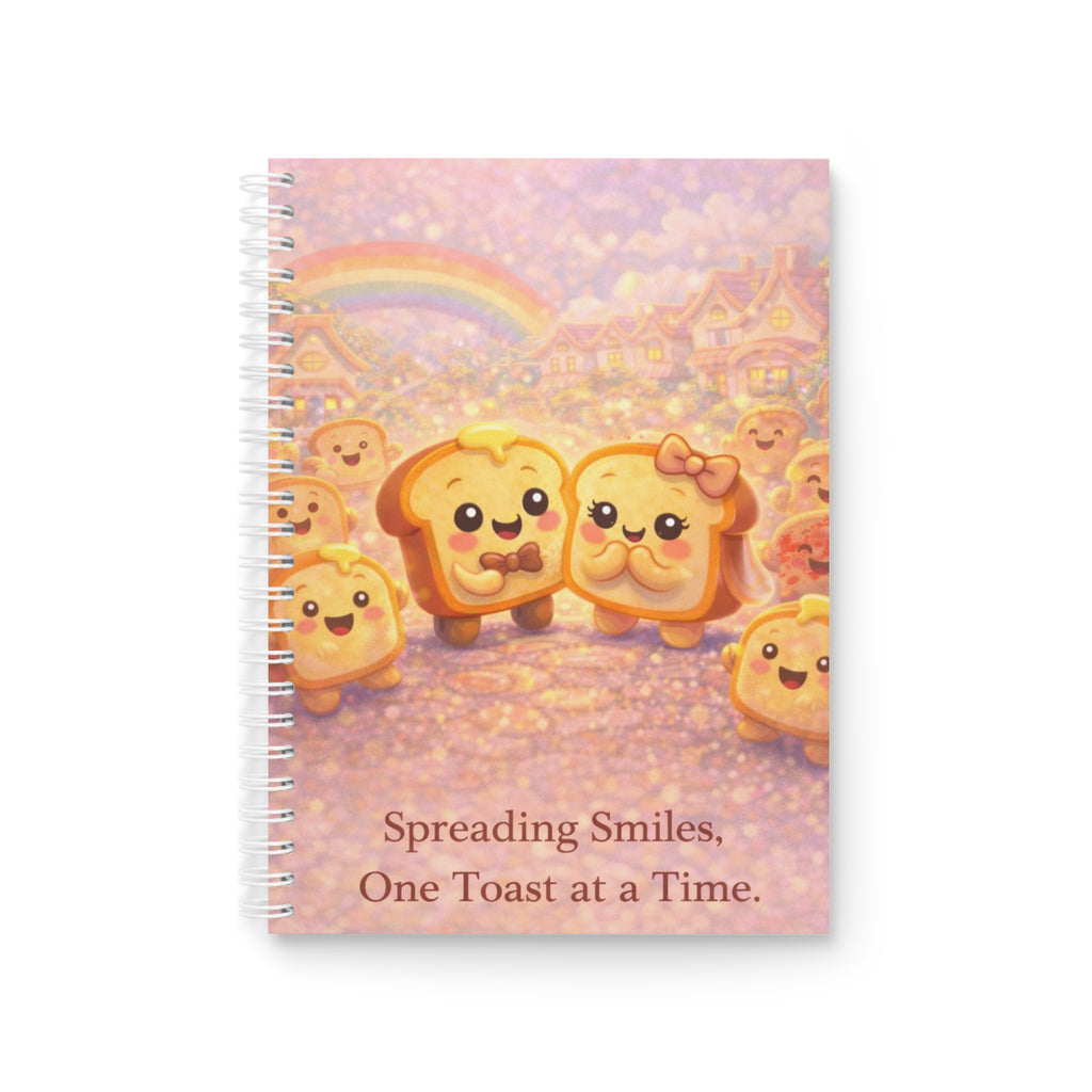 Spiral Notebook — "Spreading Smiles, One Toast at a Time" Cute Journal