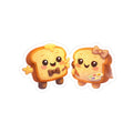 Cute Hobby Toast Couple Stickers