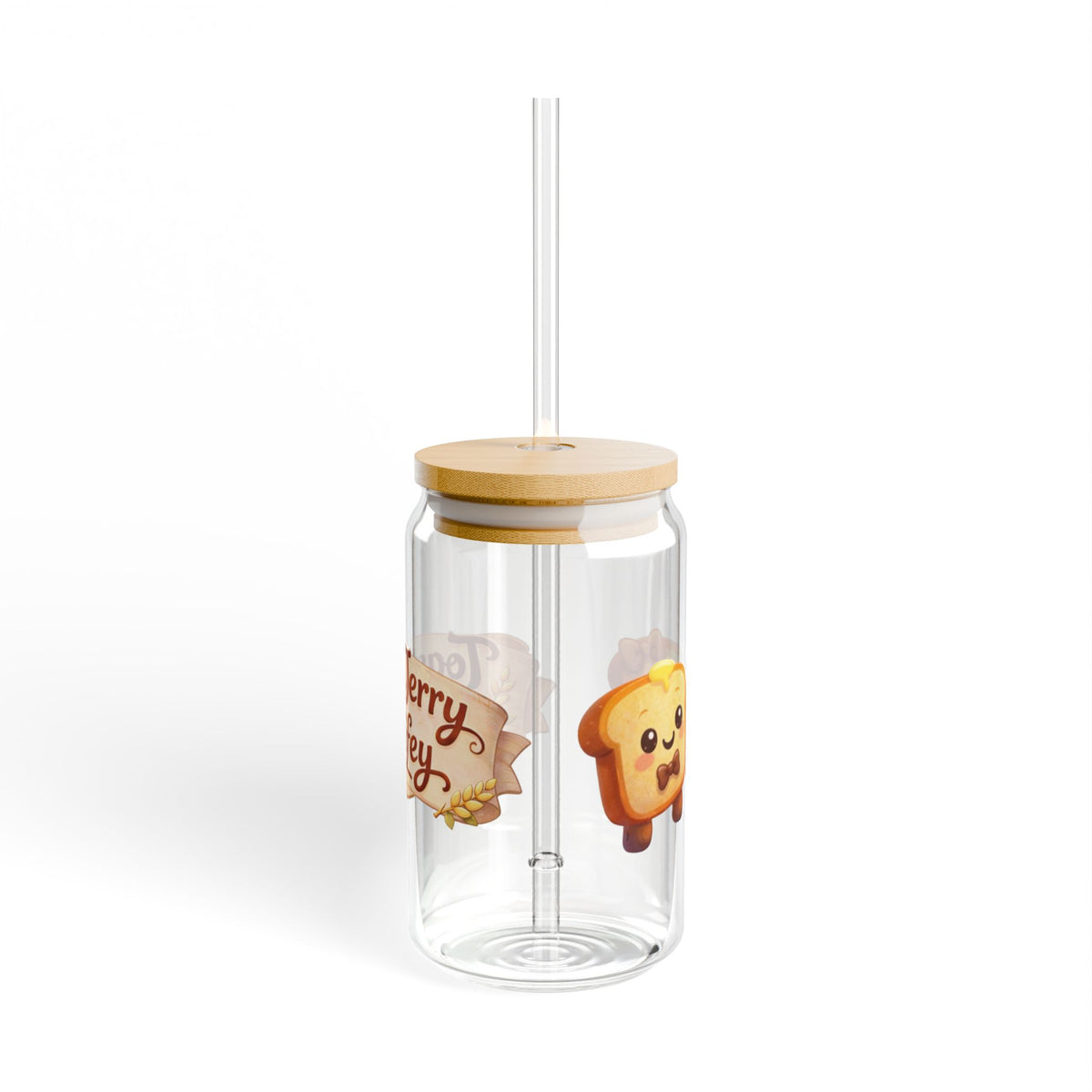 ToastyJerry & Wifey Story Book - 16oz Cute Breakfast Kawaii Drinking Jar with Straw
