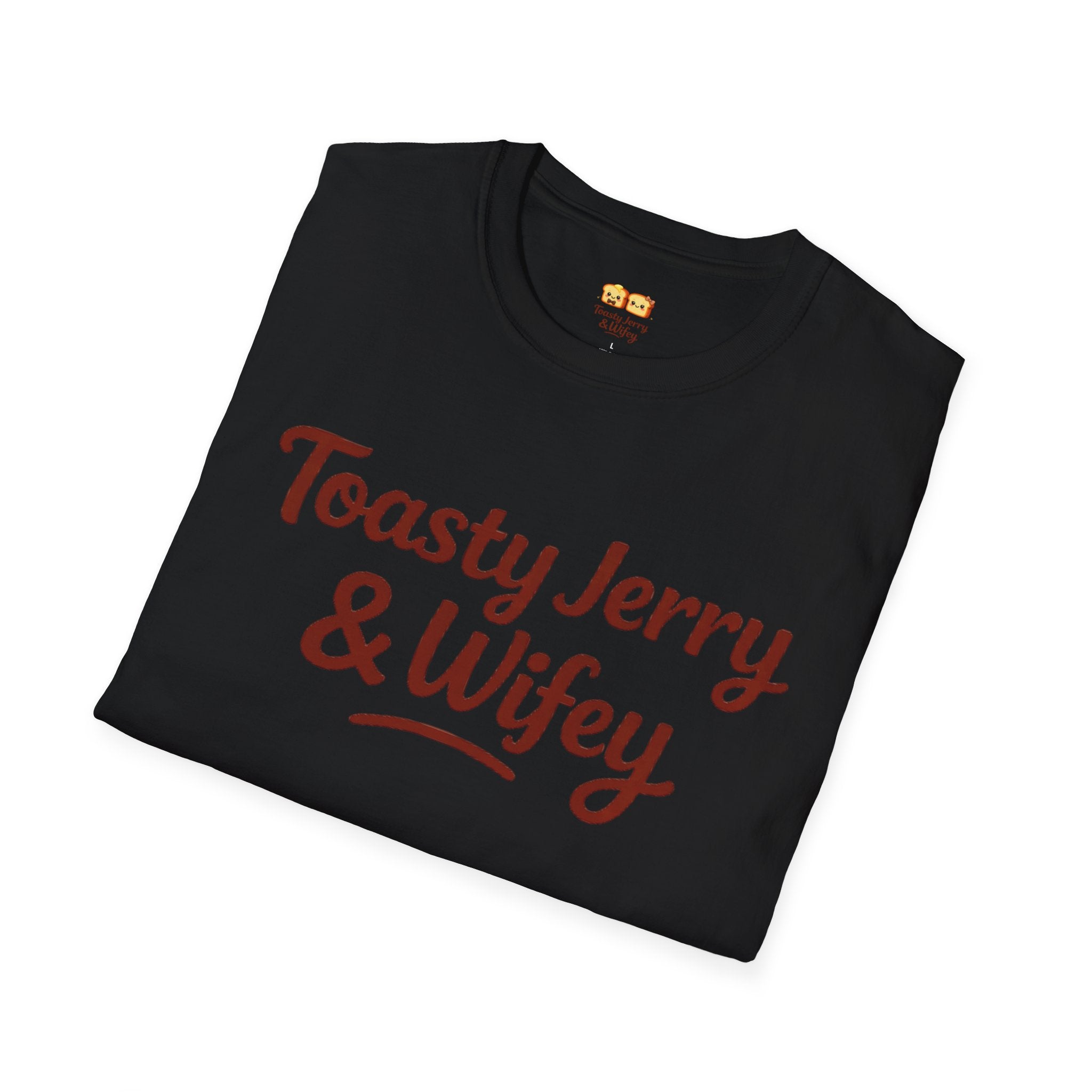 T-Shirt — 'Toasty Jerry & Wifey' (Large text) Couple Graphic Tee