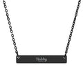 Engravable Horizontal Bar Necklace — Personalized 'Hubby' Pendant