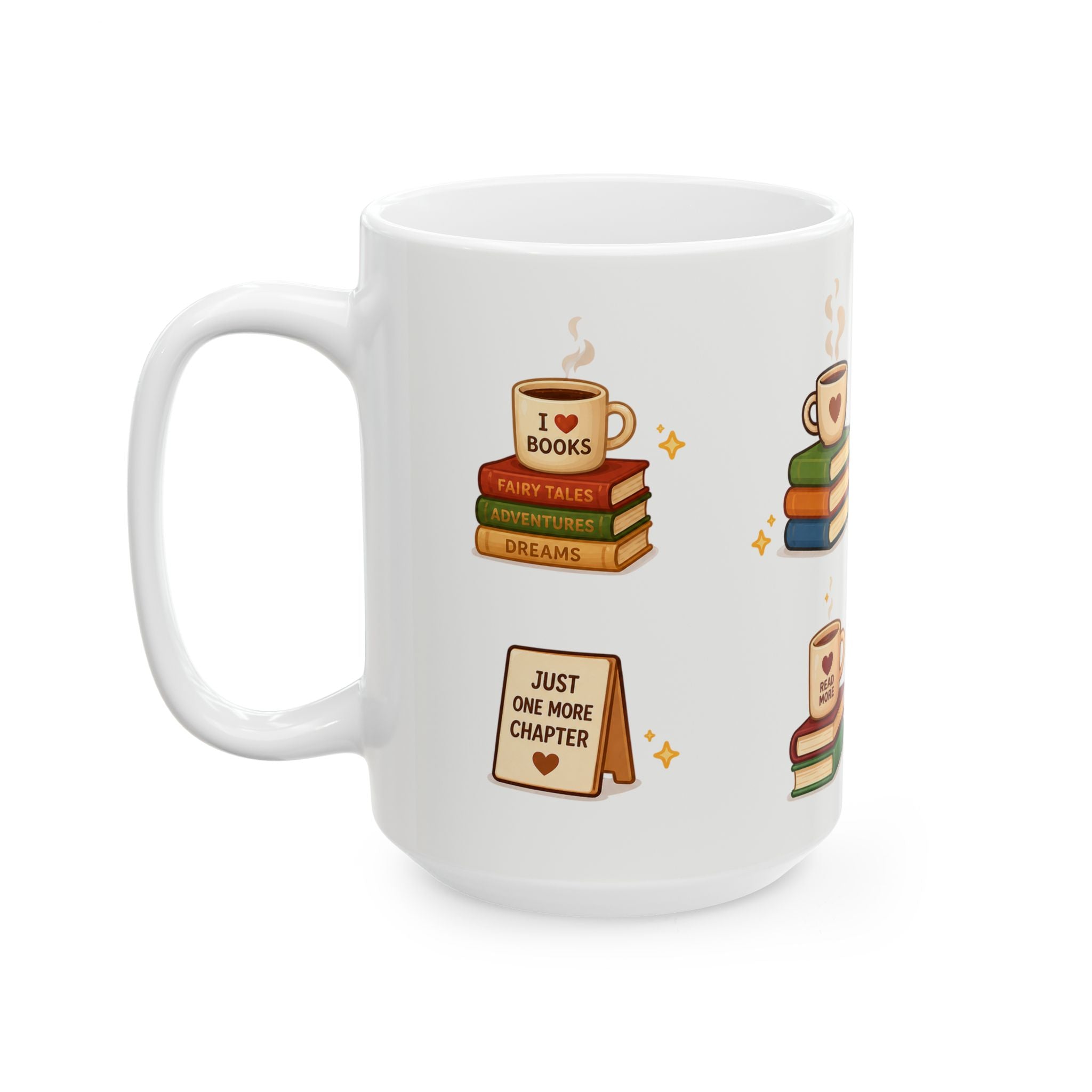 Book Lover Ceramic White Mug (11oz & 15oz)