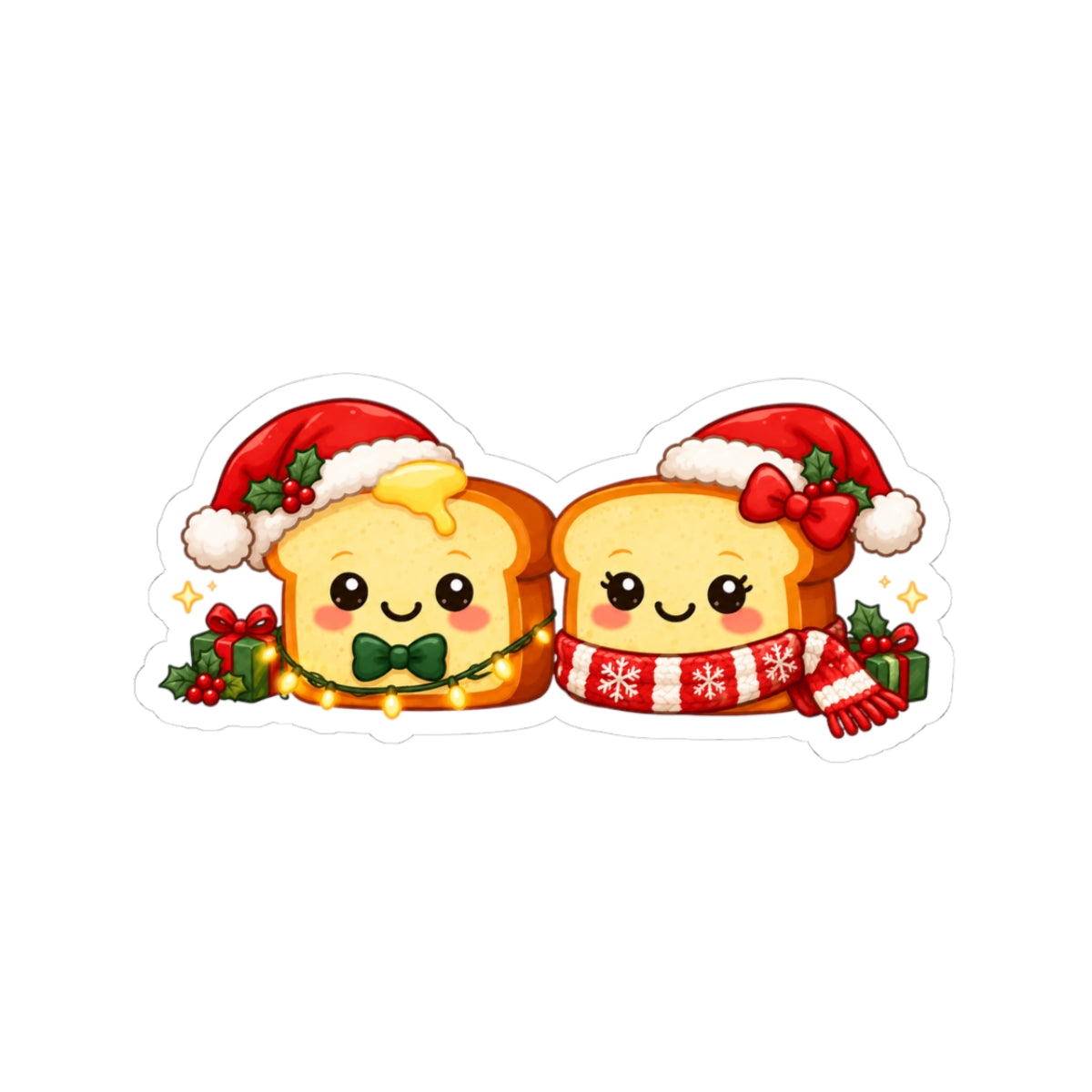 Cute Christmas Toast Kiss-Cut Sticker #2