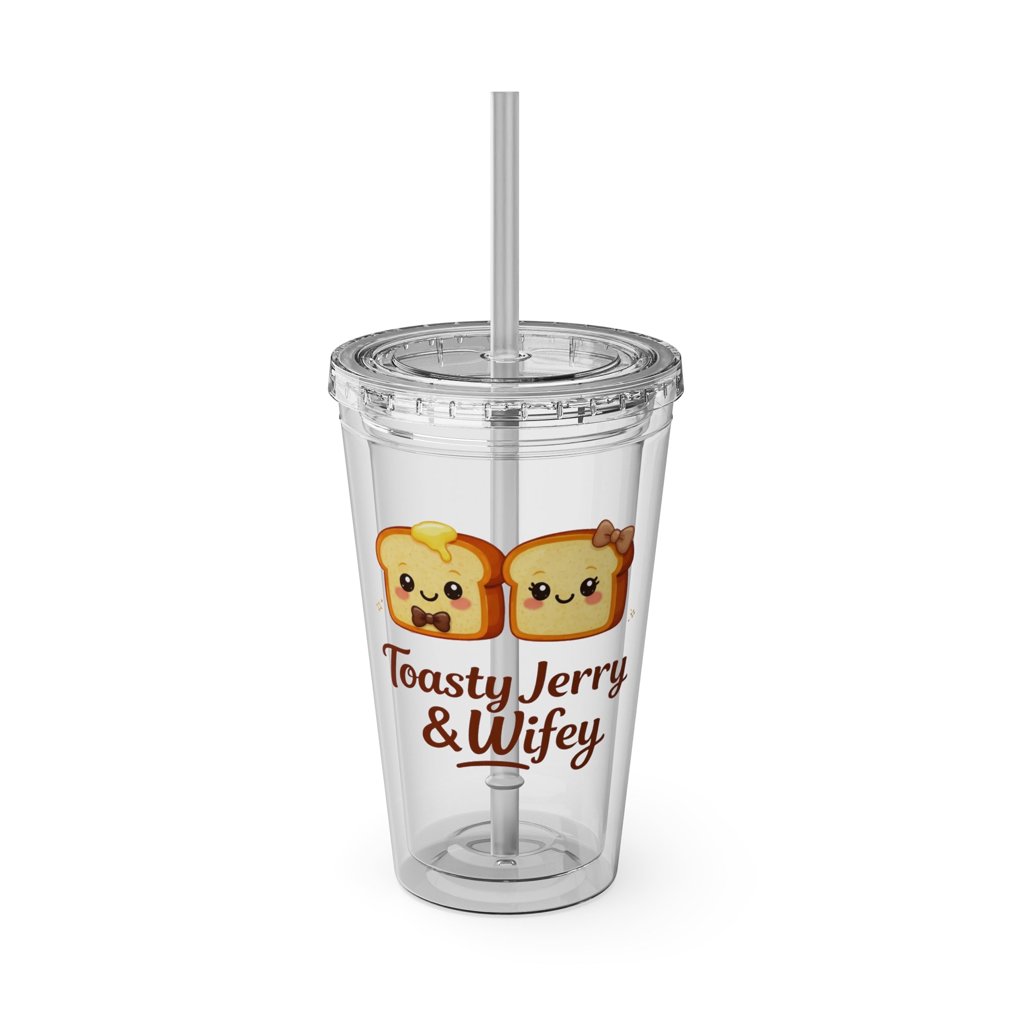 Toasty Jerry & Wifey 16oz Acrylic Tumbler Cup with Straw