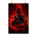 Matte Vertical Print Poster - Celi Dark Red Night
