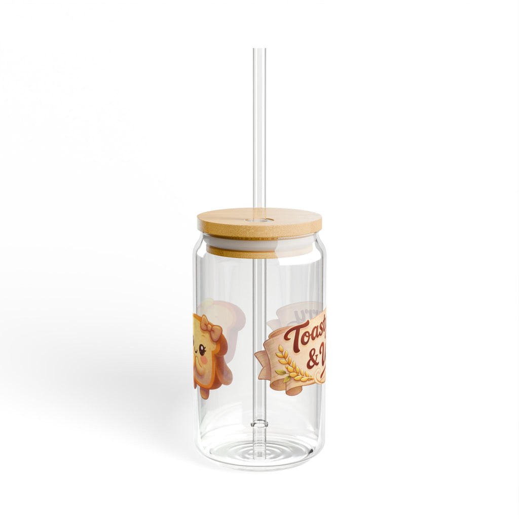 ToastyJerry & Wifey Story Book - 16oz Cute Breakfast Kawaii Drinking Jar with Straw