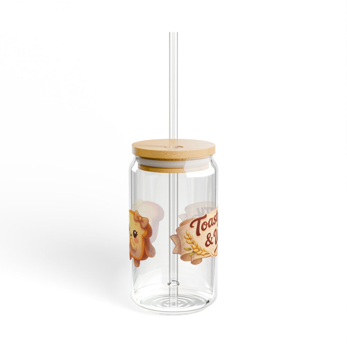 ToastyJerry & Wifey Story Book - 16oz Cute Breakfast Kawaii Drinking Jar with Straw