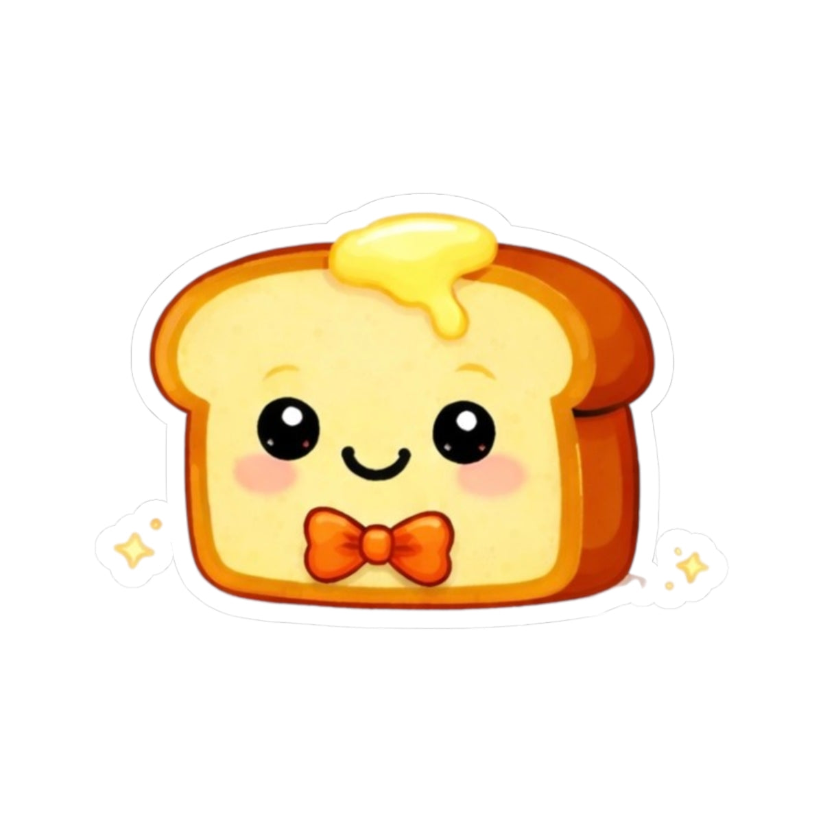 Kiss-Cut Sticker — Toasty Dark Orange Bowtie