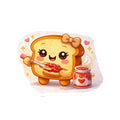 Kawaii Toast & Jam Sticker