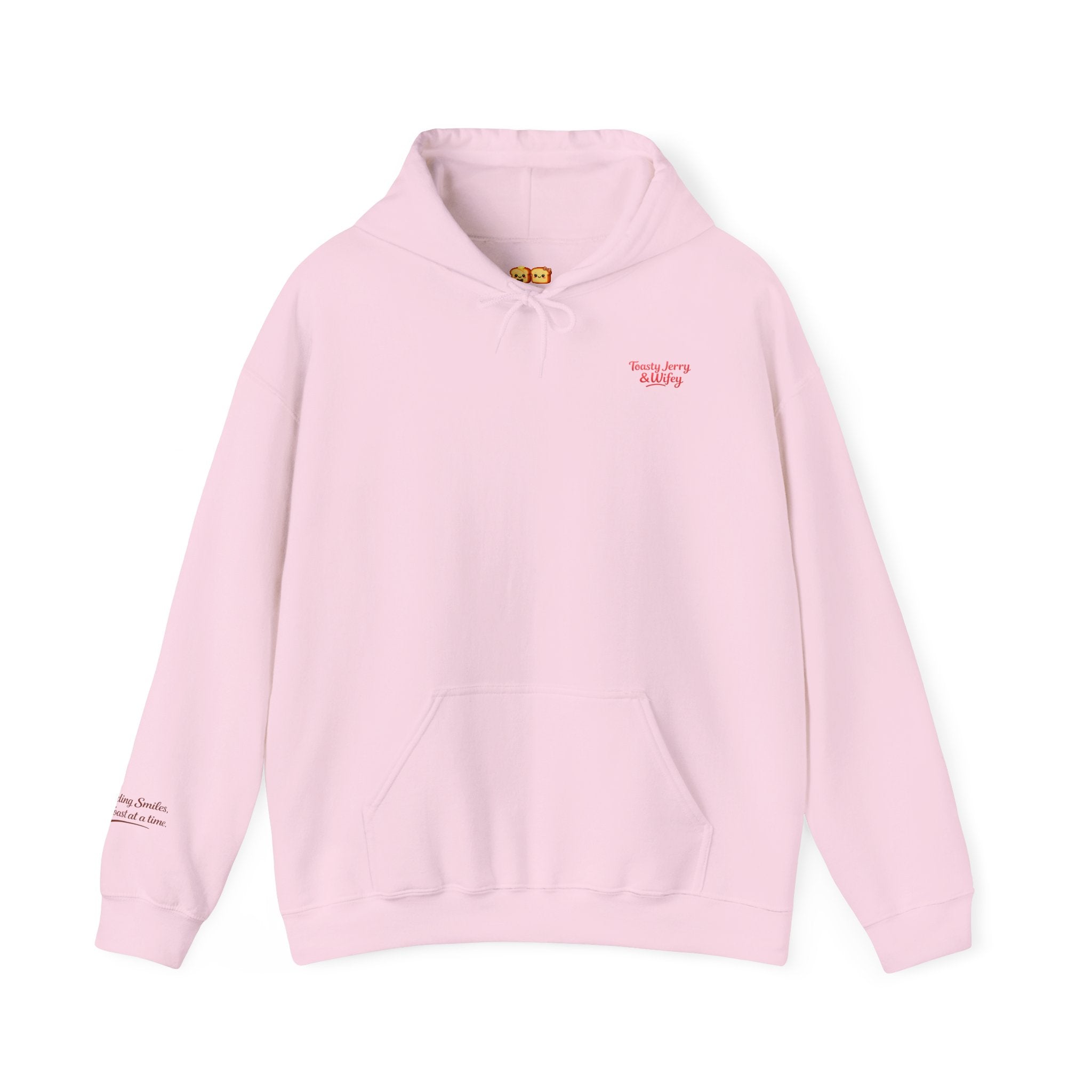 Hoodie — "Toasty Jerry & Wifey" Red + Pink Graphic Hoodie