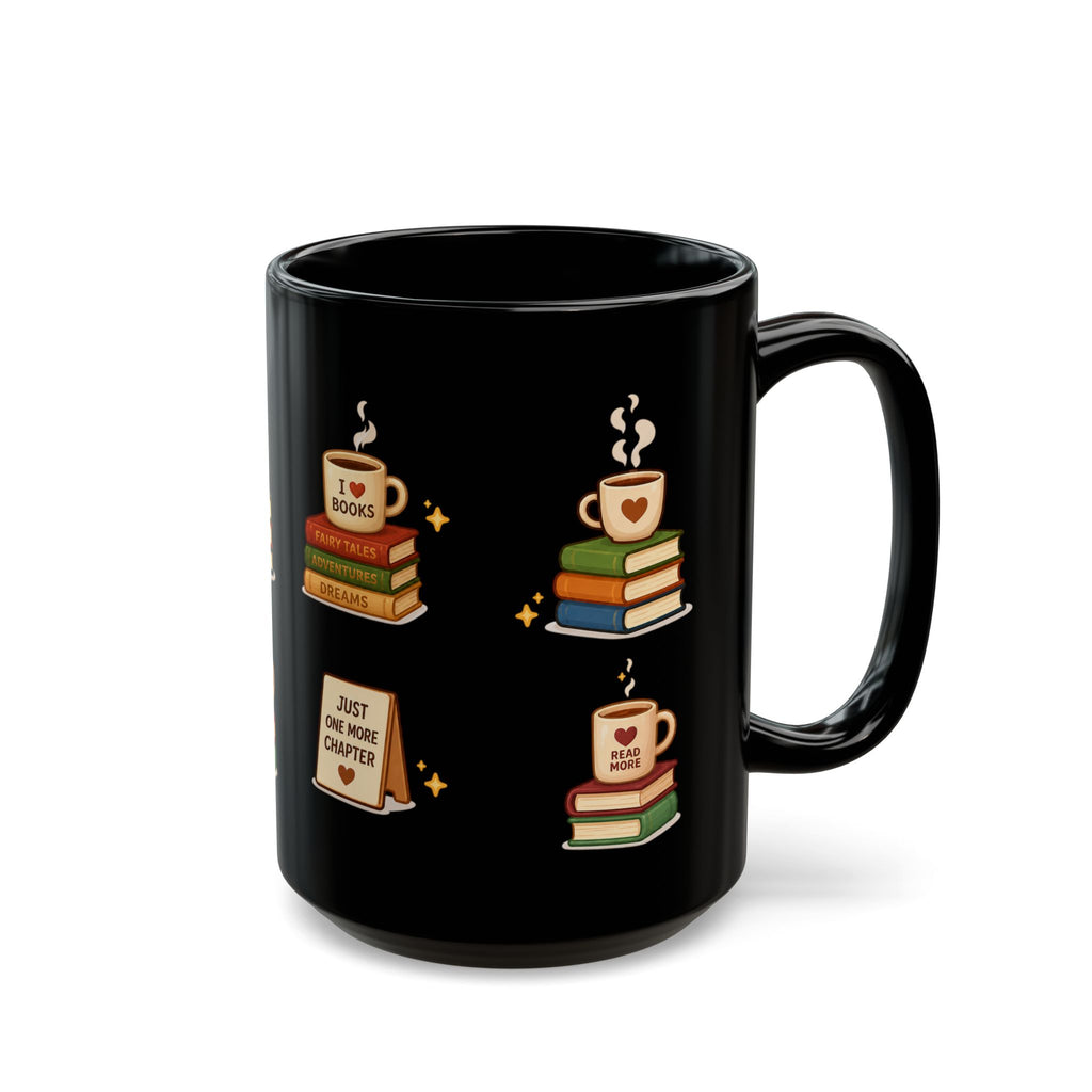 Book Lover Ceramic Black Mug (11oz & 15oz)