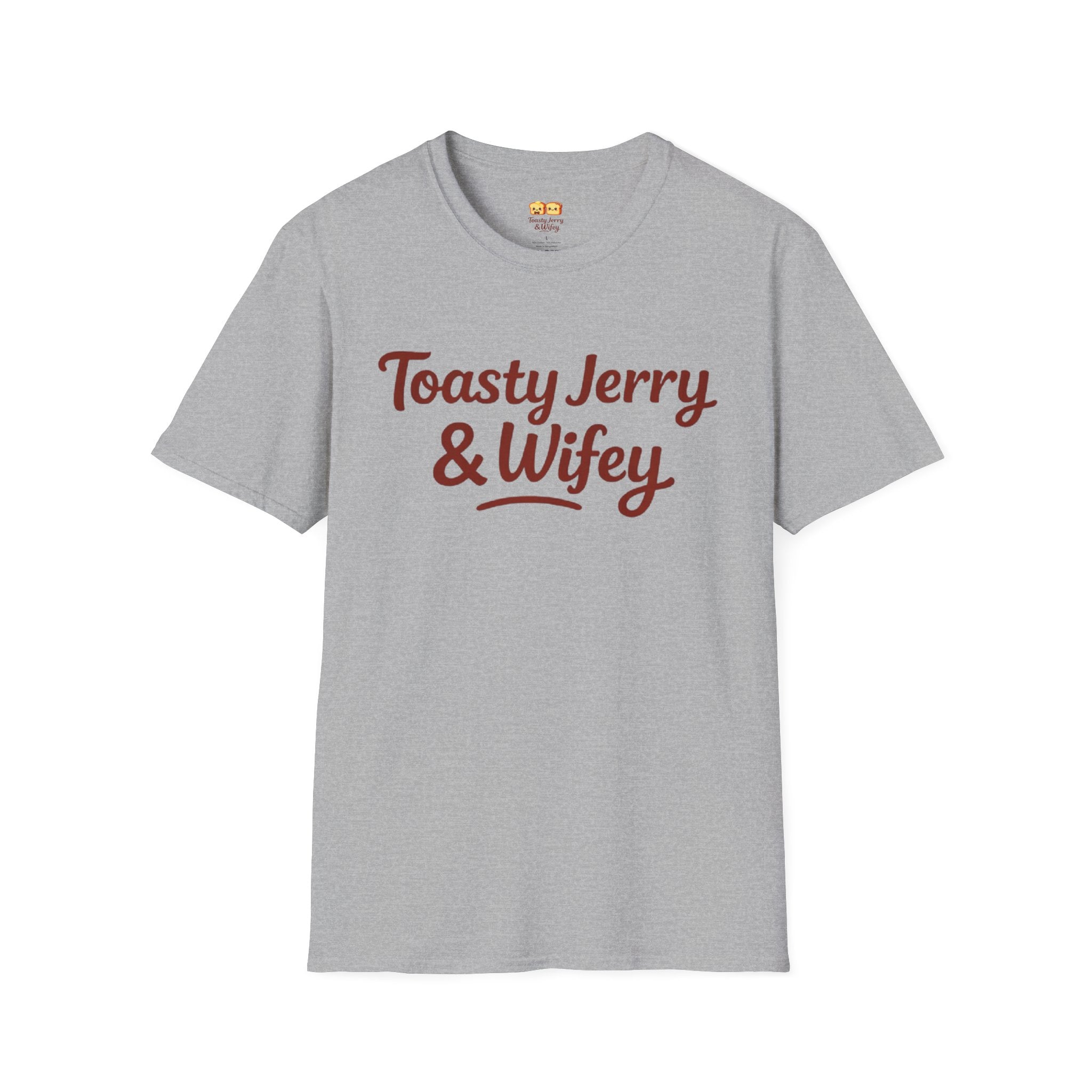 T-Shirt — 'Toasty Jerry & Wifey' (Large text) Couple Graphic Tee