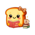 Cute Wifey Book Lovers Toast Kiss-Cut Sticker
