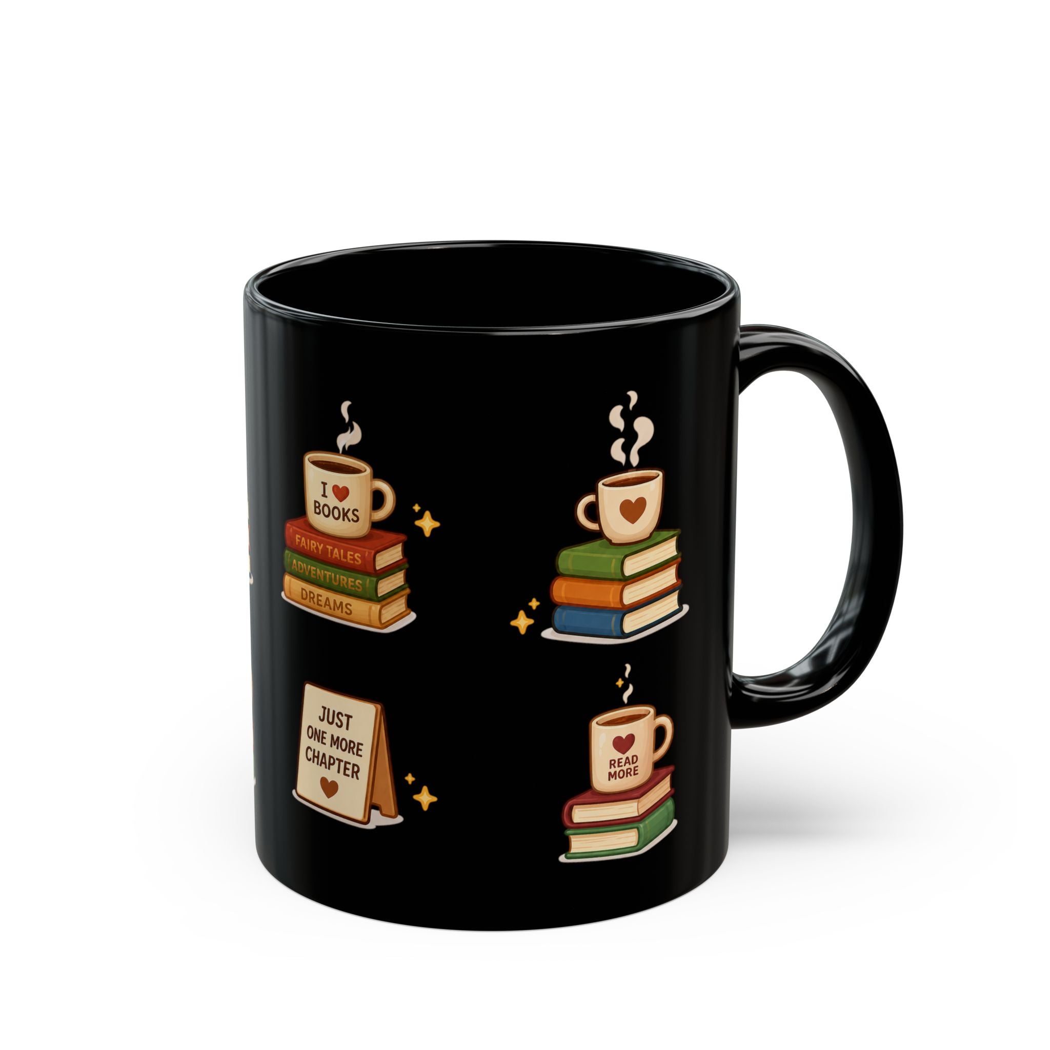 Book Lover Ceramic Black Mug (11oz & 15oz)